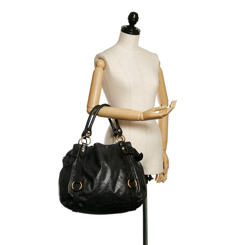 Miu Miu Vitello Lux Bow Handbag (SHG-30687)