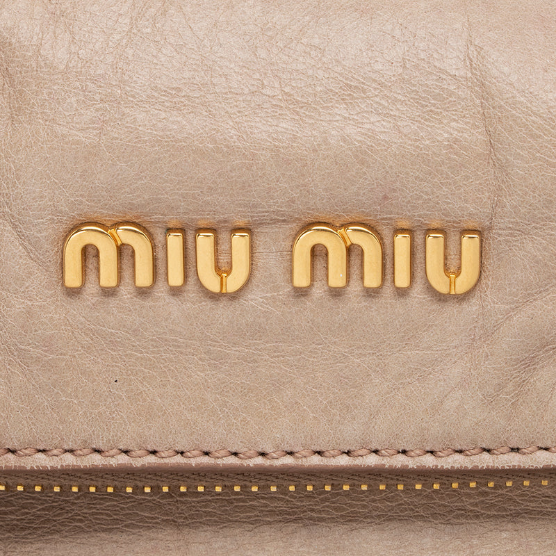 Miu Miu Vitello Lux Large Bow Satchel (SHF-15829)