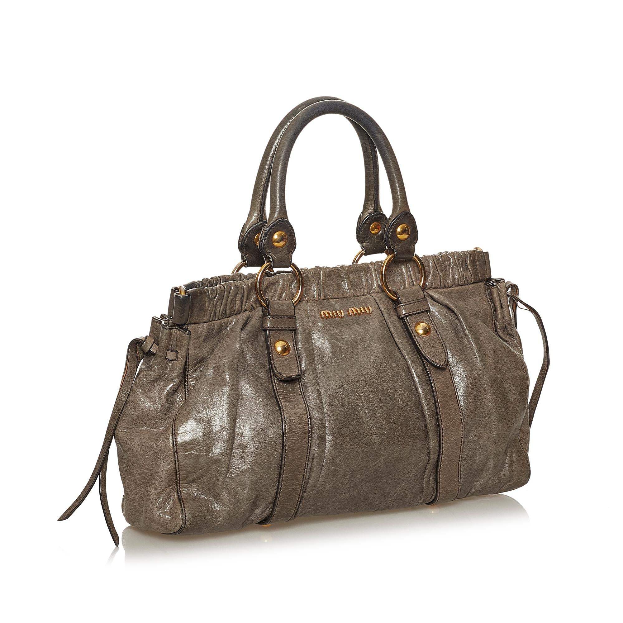 Miu miu miu vitello lux shine 2way bag black Vitello Lux Miu Miu