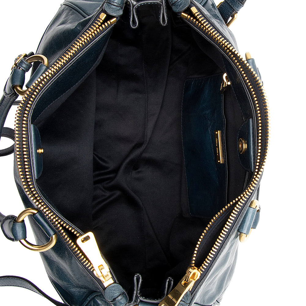 Miu Miu Vitello Shine Tote (SHF-19012) Miu Miu Vitello Shine Tote (SHF-19012)