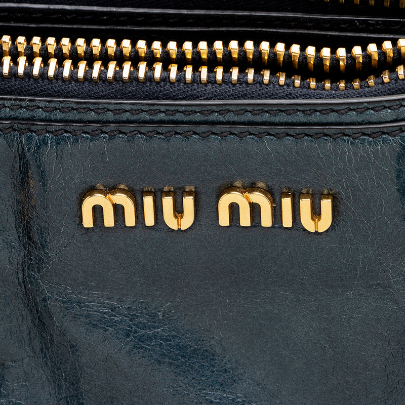 Miu Miu RN0819 US0 Vitello Shine Shopping Nube / F0424 Calfskin Tote Bag SHW