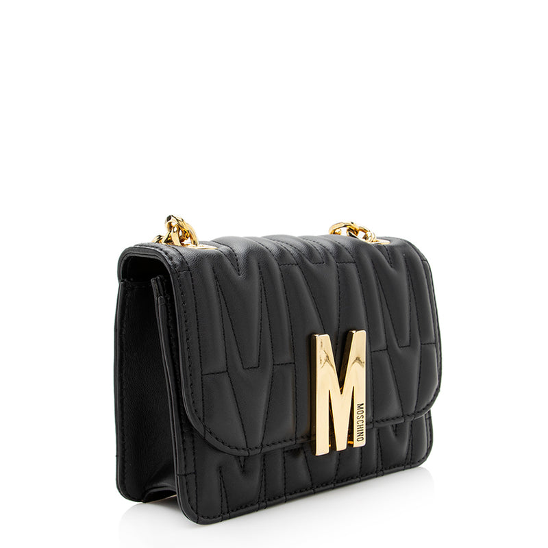 Moschino Leather Quilted M Shoulder Bag (SHF-19221)