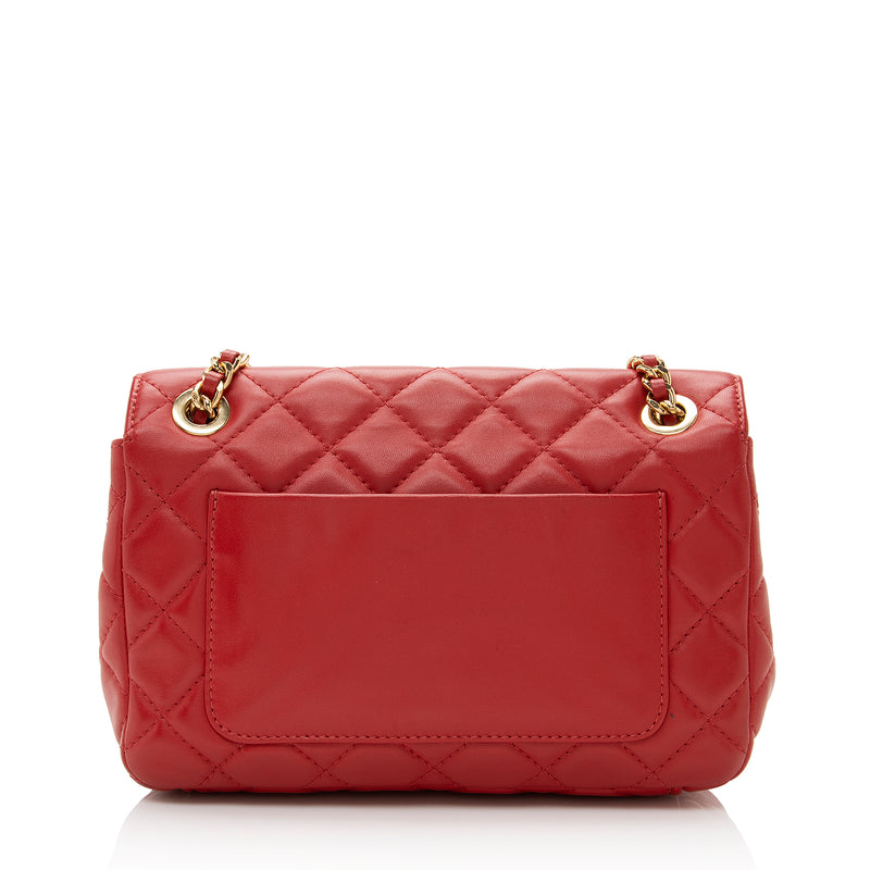 Moschino Monogram Quilted Leather Logo Flap Shoulder Bag (SHF-22160) –  LuxeDH