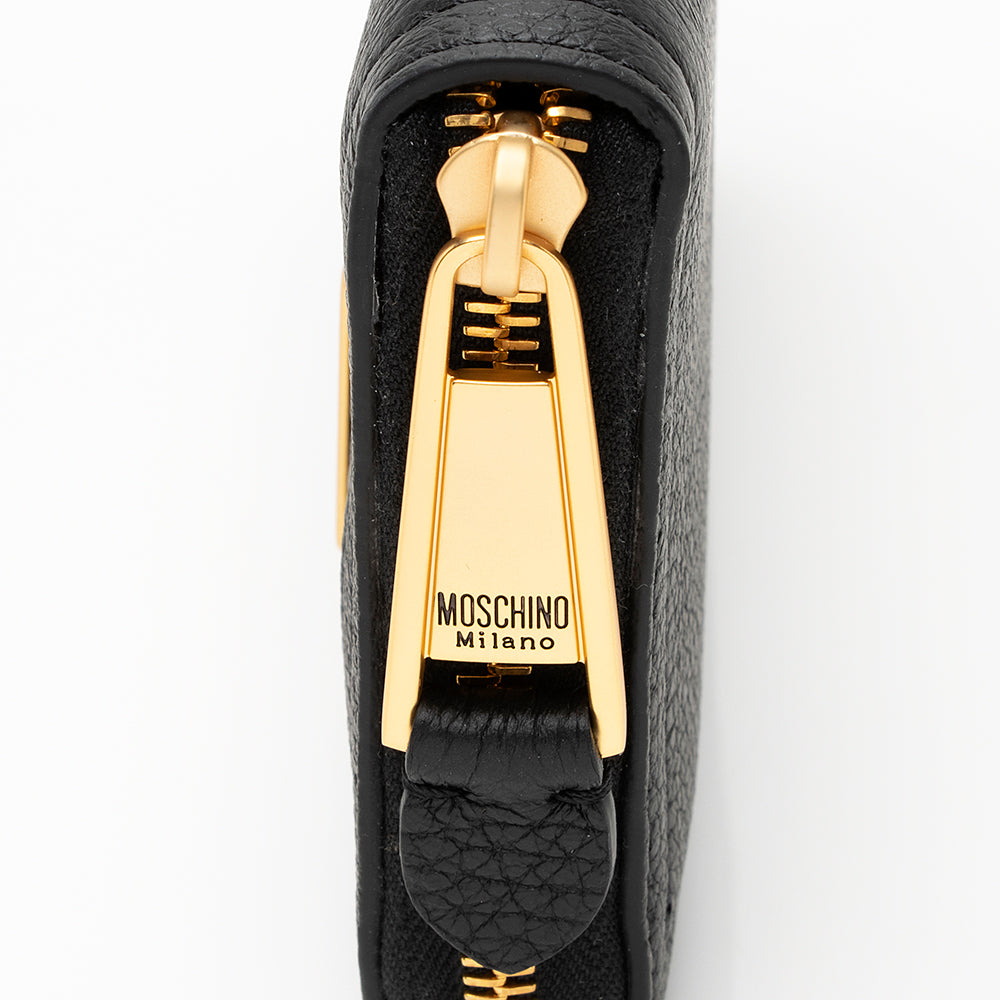 Moschino Pebbled Leather Logo Wallet (SHF-20384)