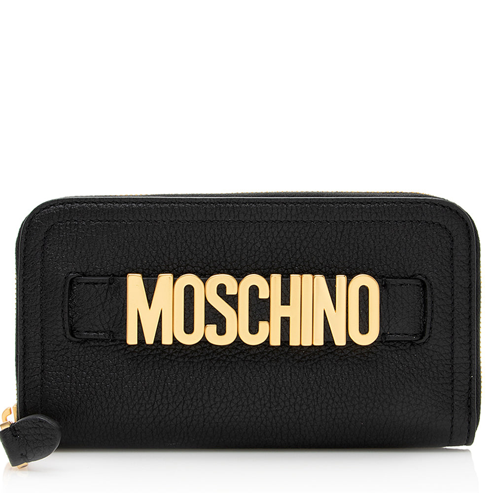 Moschino Pebbled Leather Logo Wallet (SHF-20384)