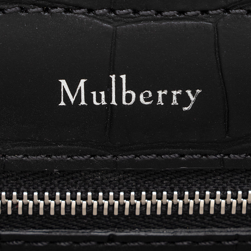 Mulberry Croc Embossed Leather Amberley Satchel (SHF-19287)