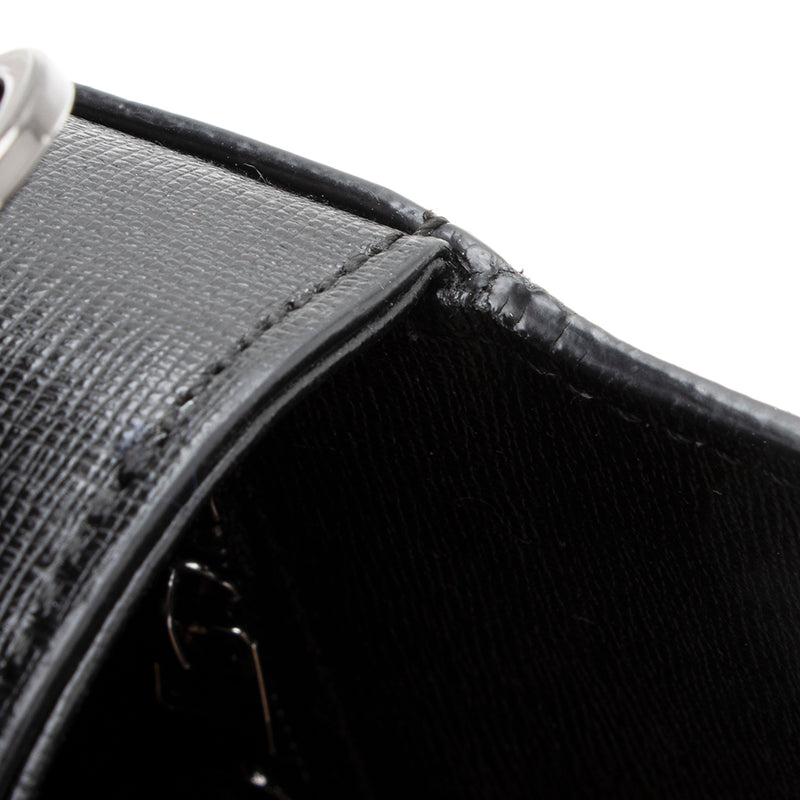 Off-White Leather Binder Clip Crossbody Bag (SHF-19149)