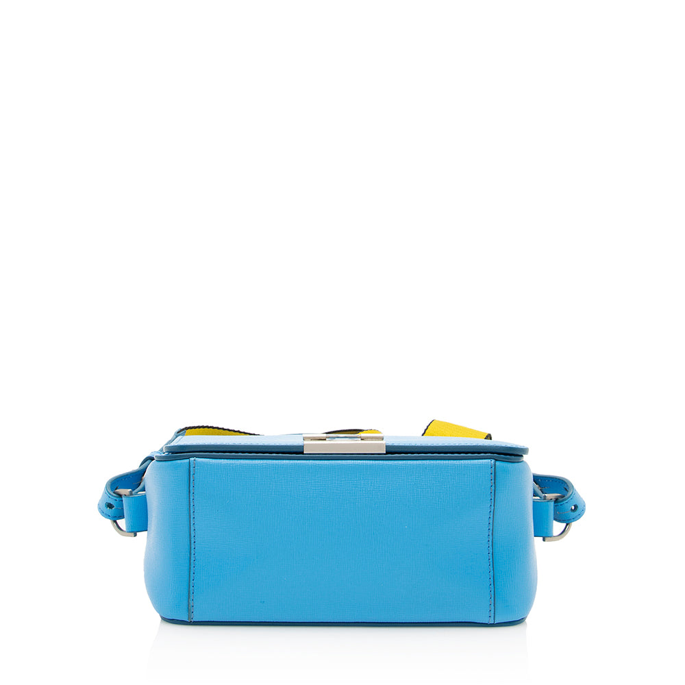Off-White Leather Binder Clip Shoulder Bag (SHF-19471)