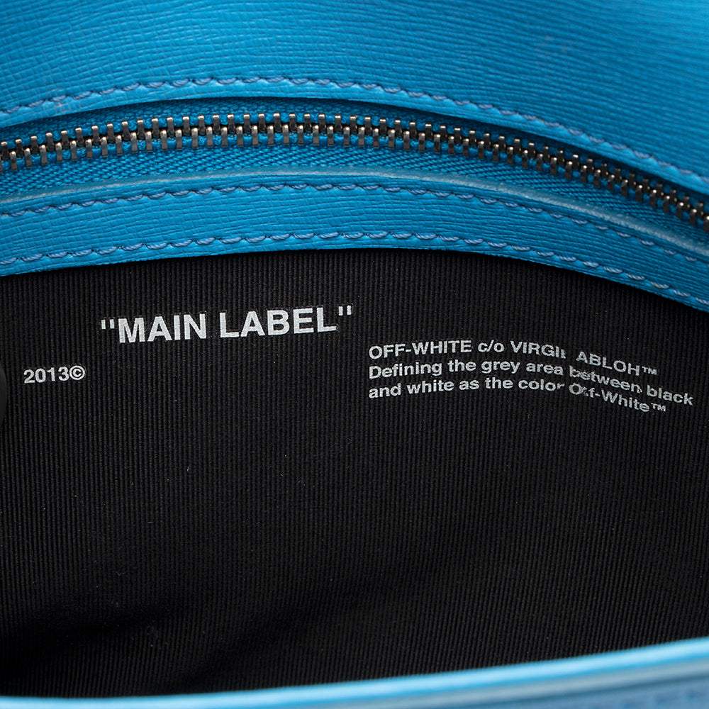 Off-White Leather Binder Clip Shoulder Bag (SHF-19471)