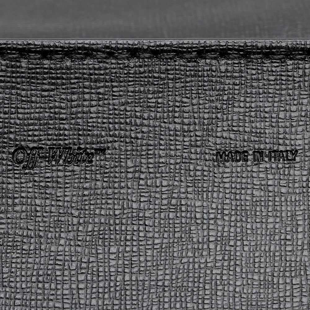 Off-White Leather Binder Clip Shoulder Bag (SHF-20660)