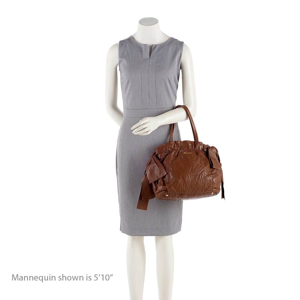 Prada Nappa Antique Bow Satchel  - FINAL SALE (SHF-15430)