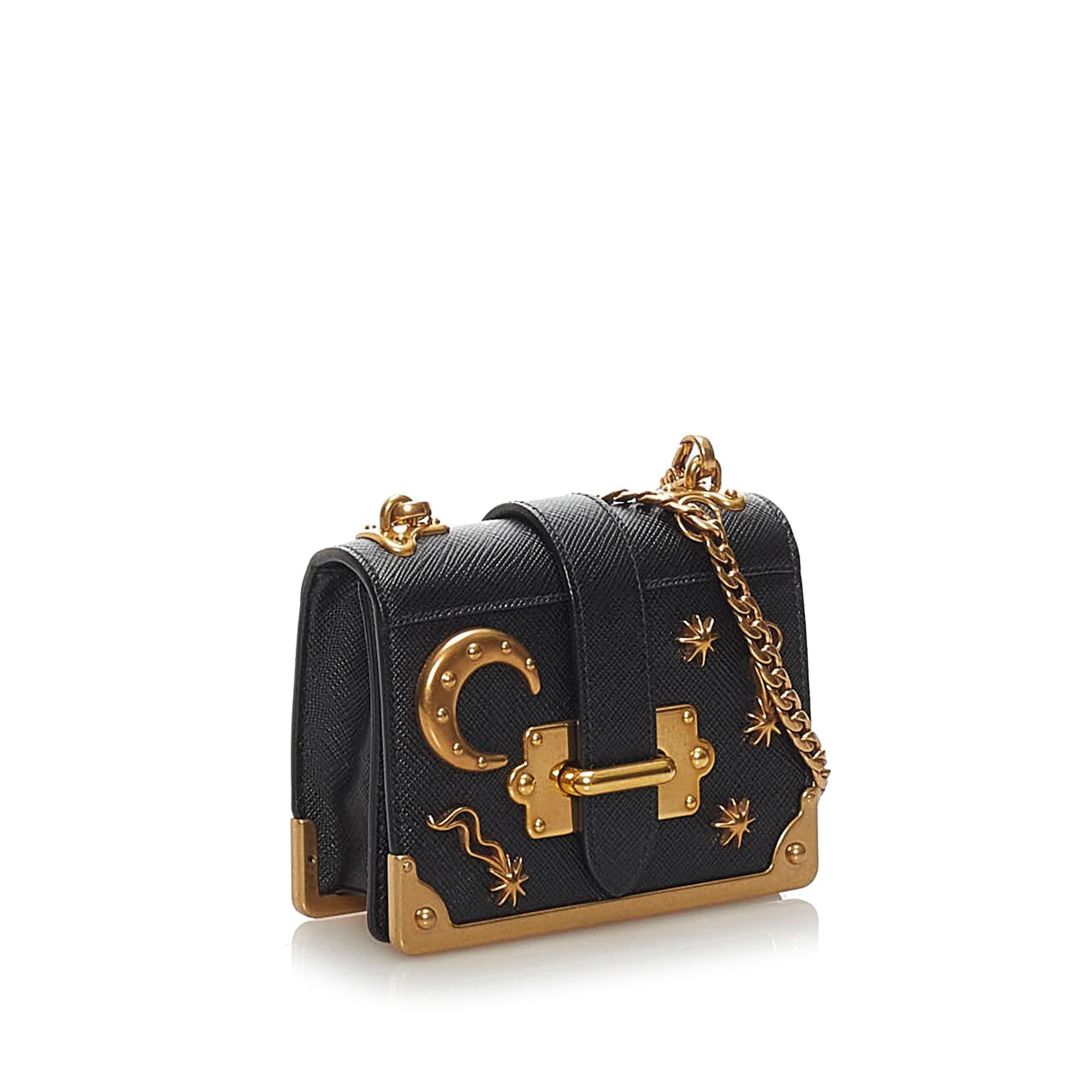 Prada Astrology Micro Cahier Leather Crossbody Bag (SHG-34184)