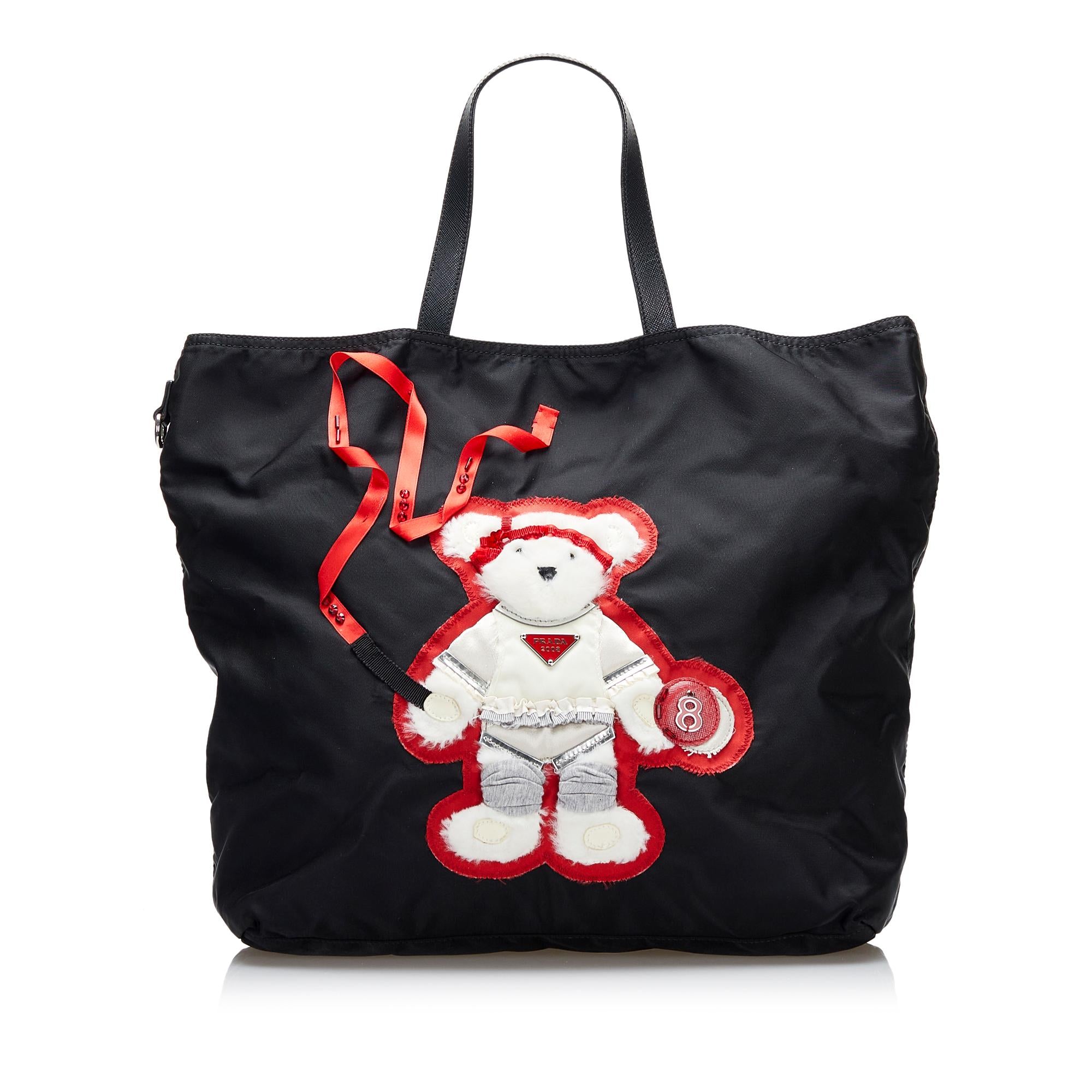 Prada Beijing Olympics Teddy Bear Tessuto Tote (SHG-37098)