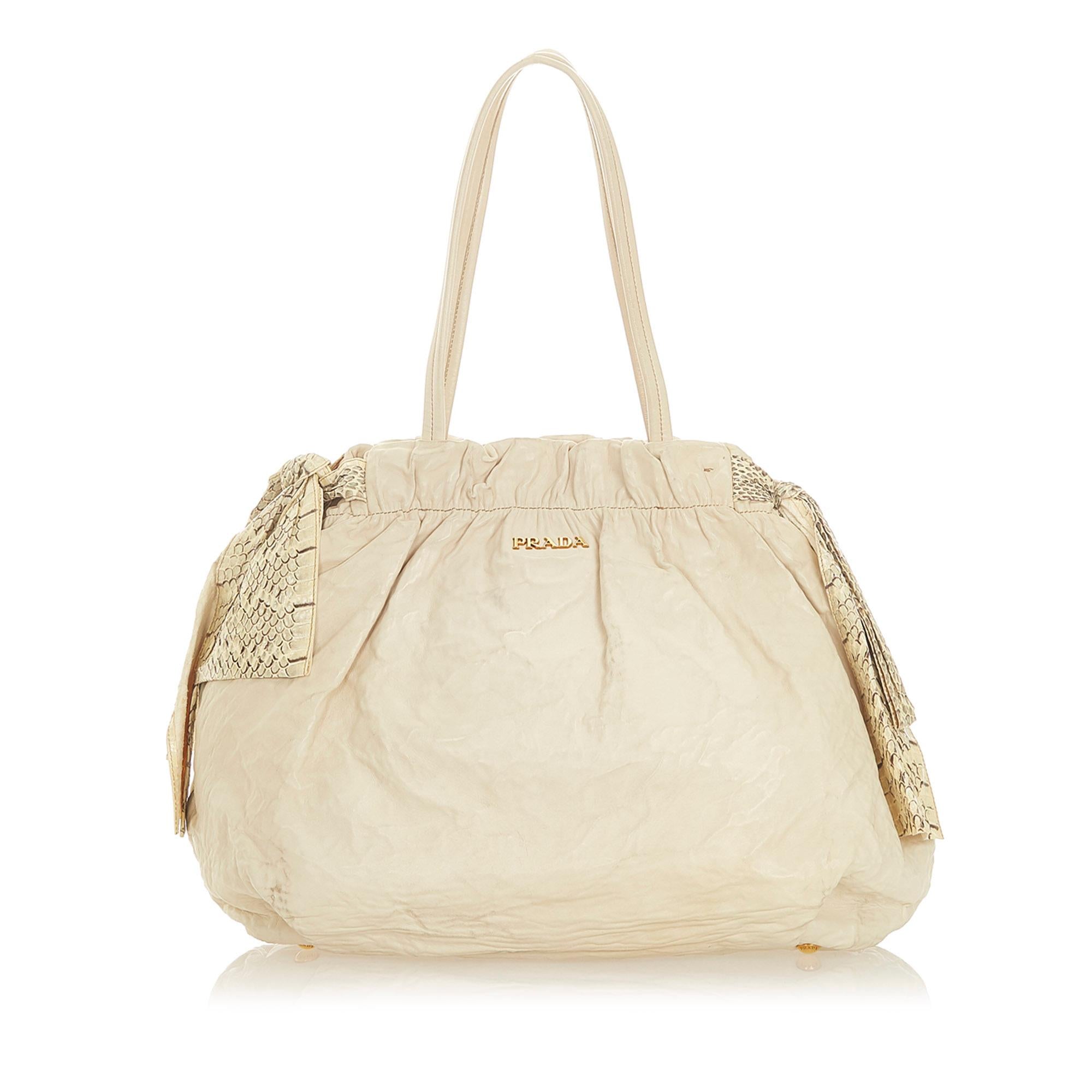 Prada Bow Leather Satchel (SHG-32135)