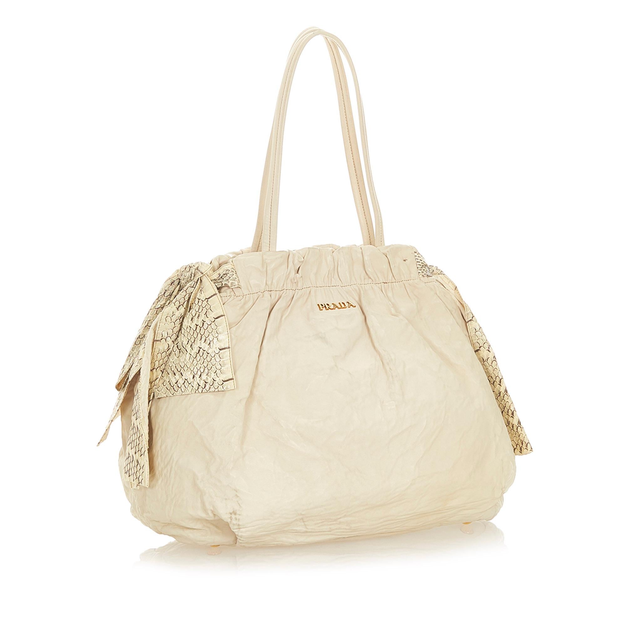 Prada Bow Leather Satchel (SHG-32135)