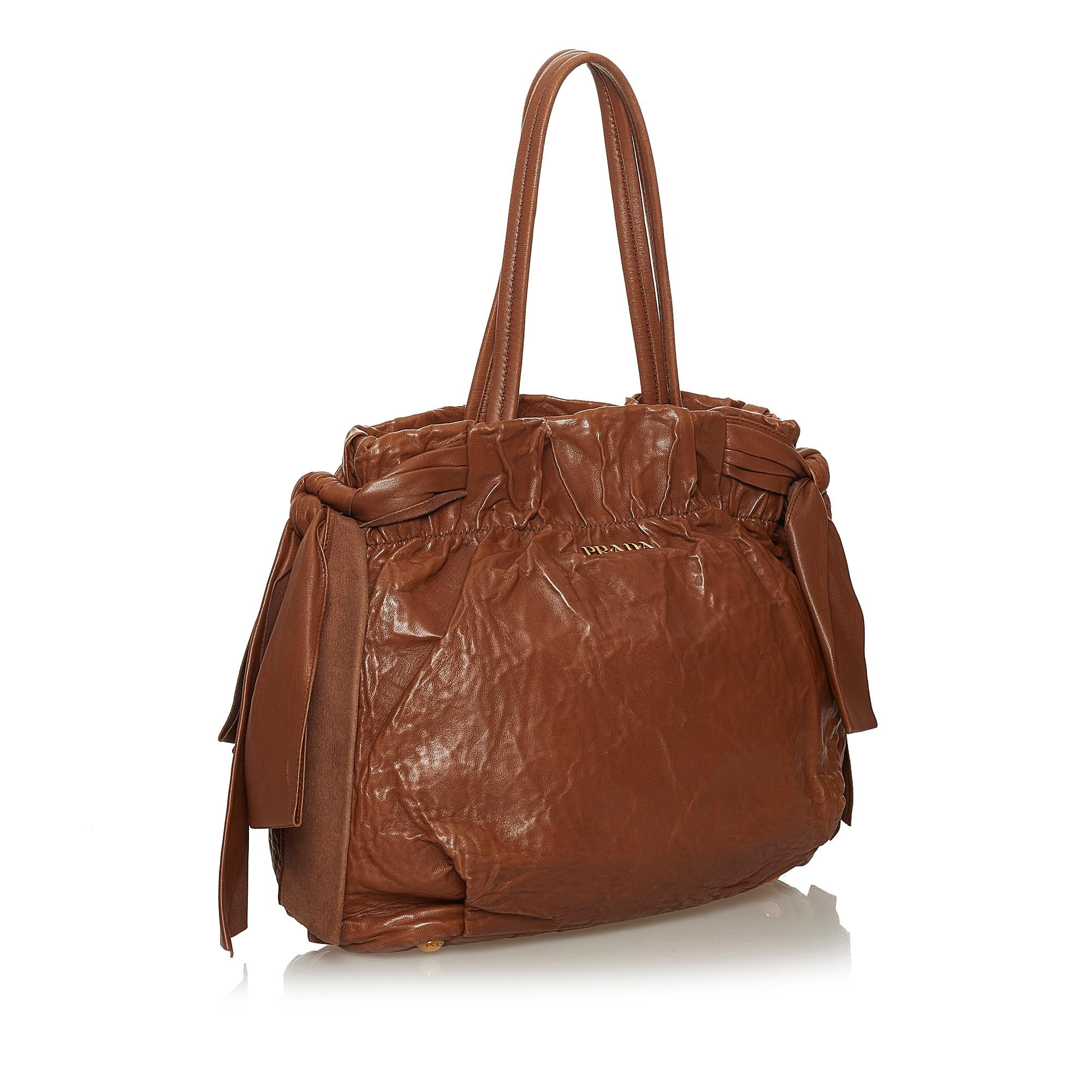 Prada Bow Nappa Leather Satchel (SHG-28742)