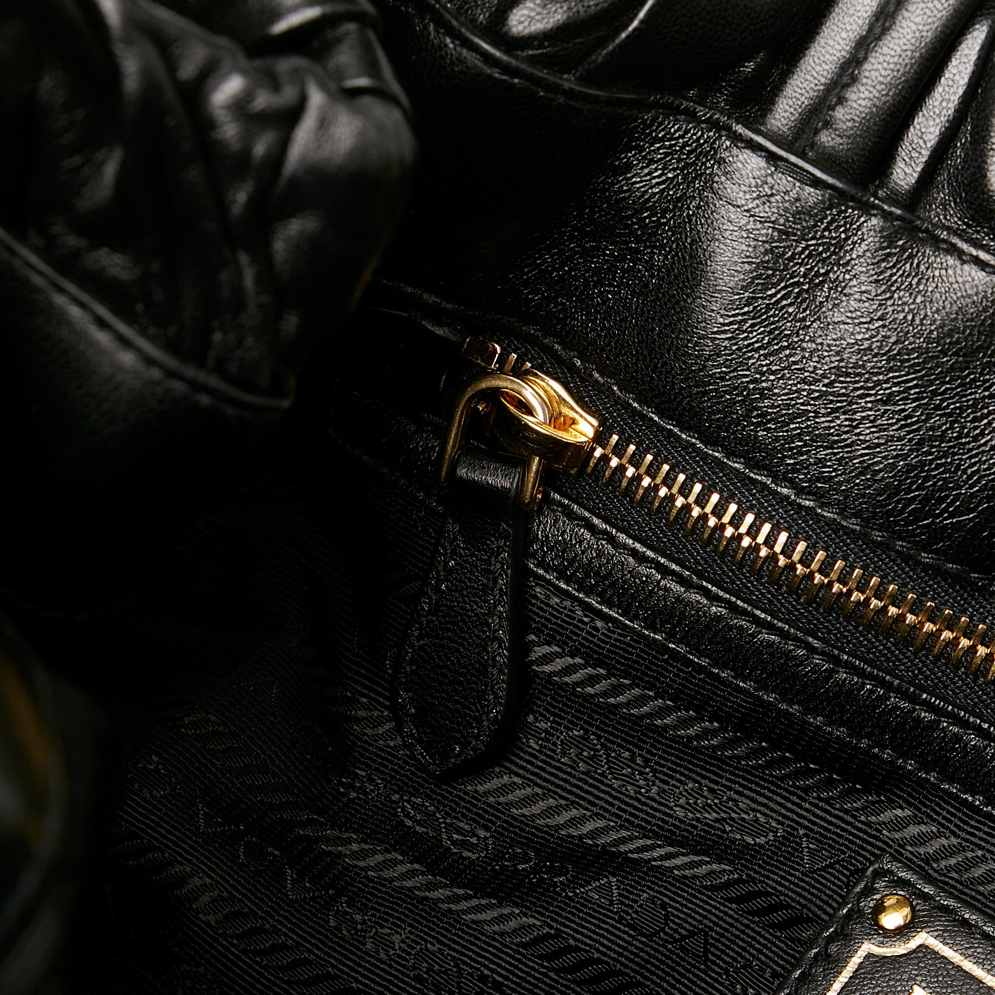 Prada Bow Nappa Leather Satchel (SHG-32593)