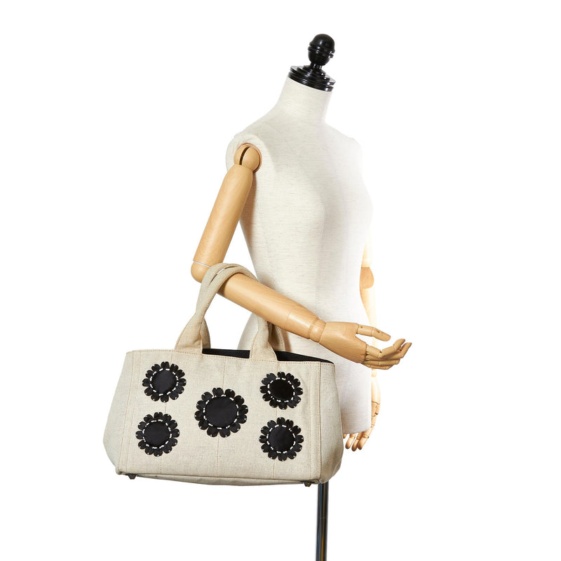Prada Canapa Floral Handbag (SHG-w98wZo)