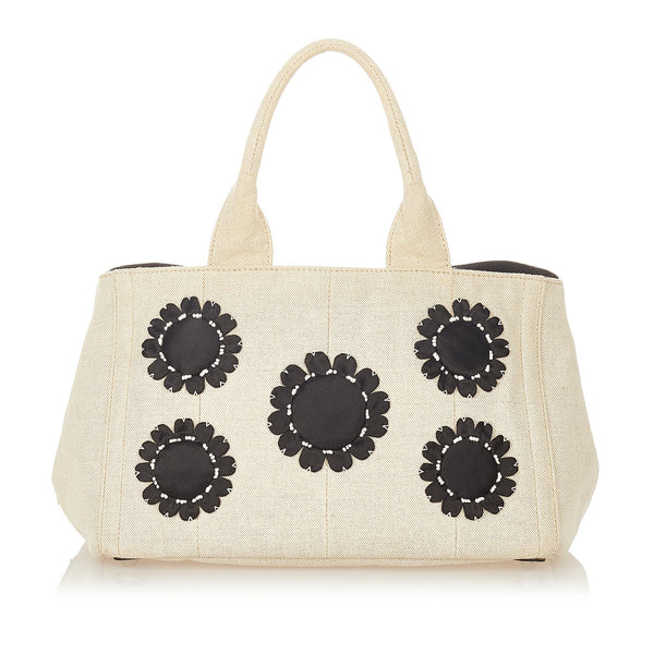 Prada Canapa Floral Handbag (SHG-w98wZo)