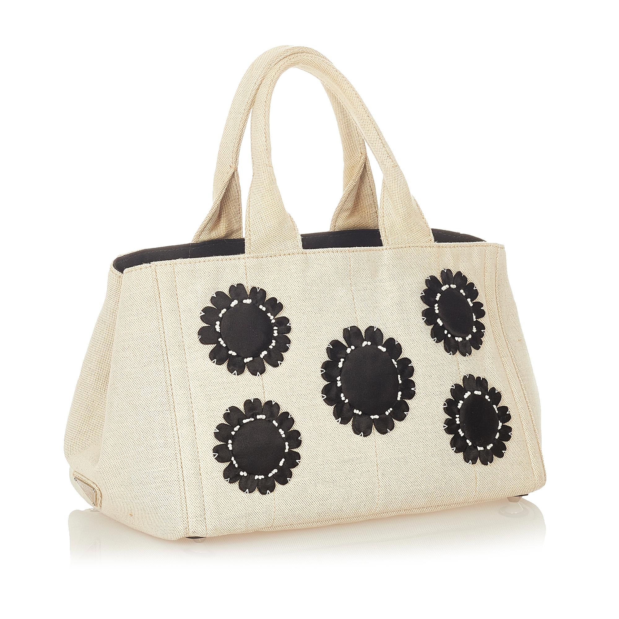 Prada Canapa Floral Handbag (SHG-w98wZo)