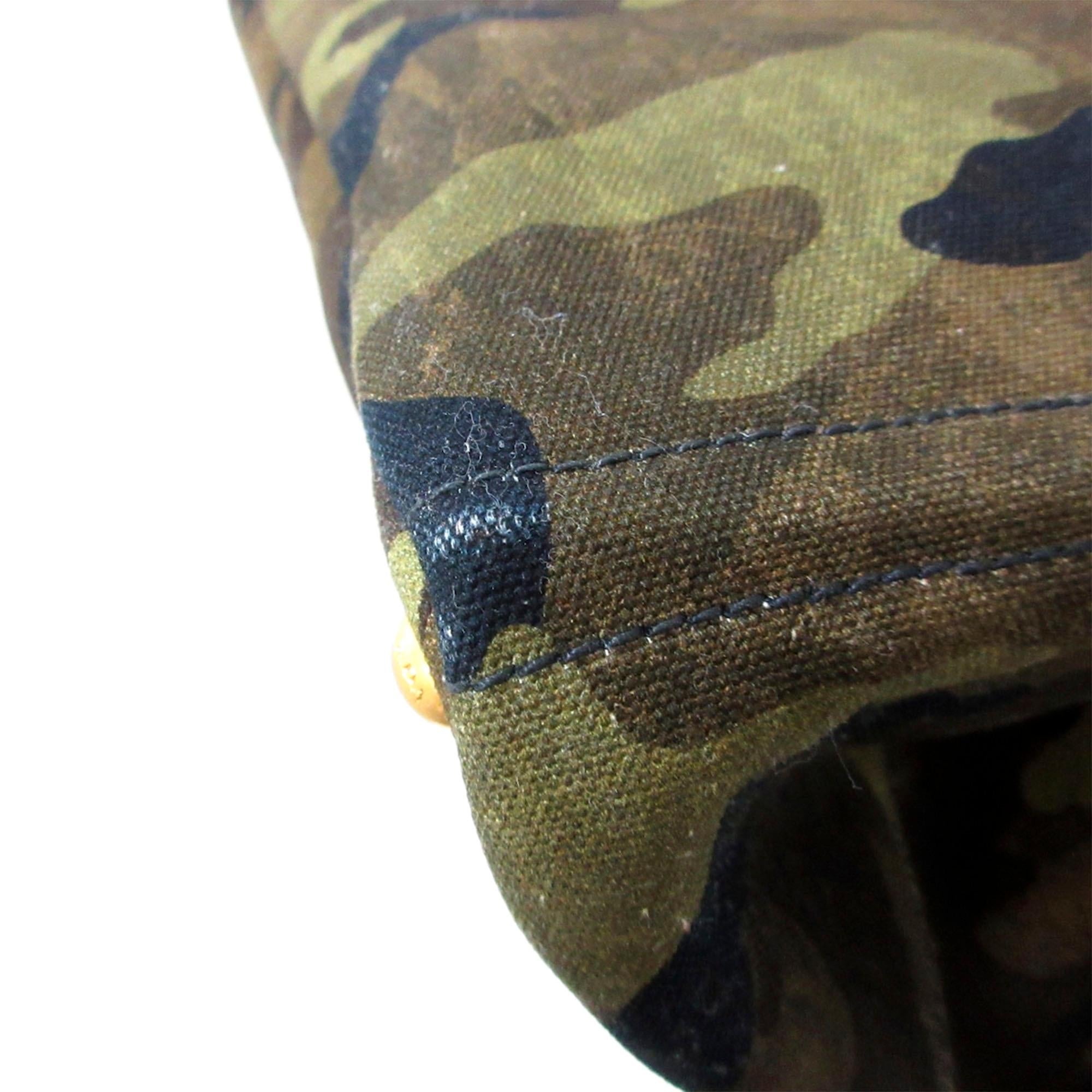 Prada Canapa Logo Camouflage Canvas Tote Bag (SHG-32283)