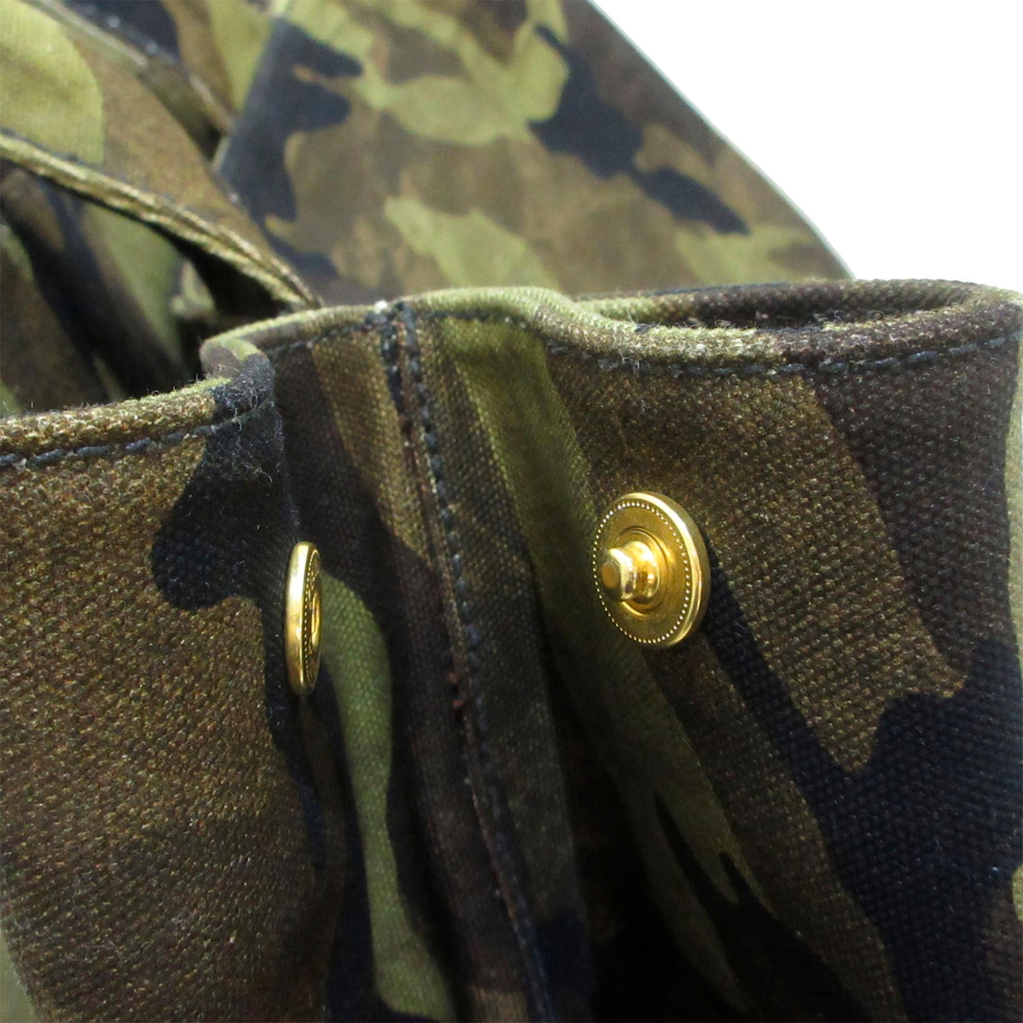 Prada Canapa Logo Camouflage Canvas Tote Bag (SHG-32283)