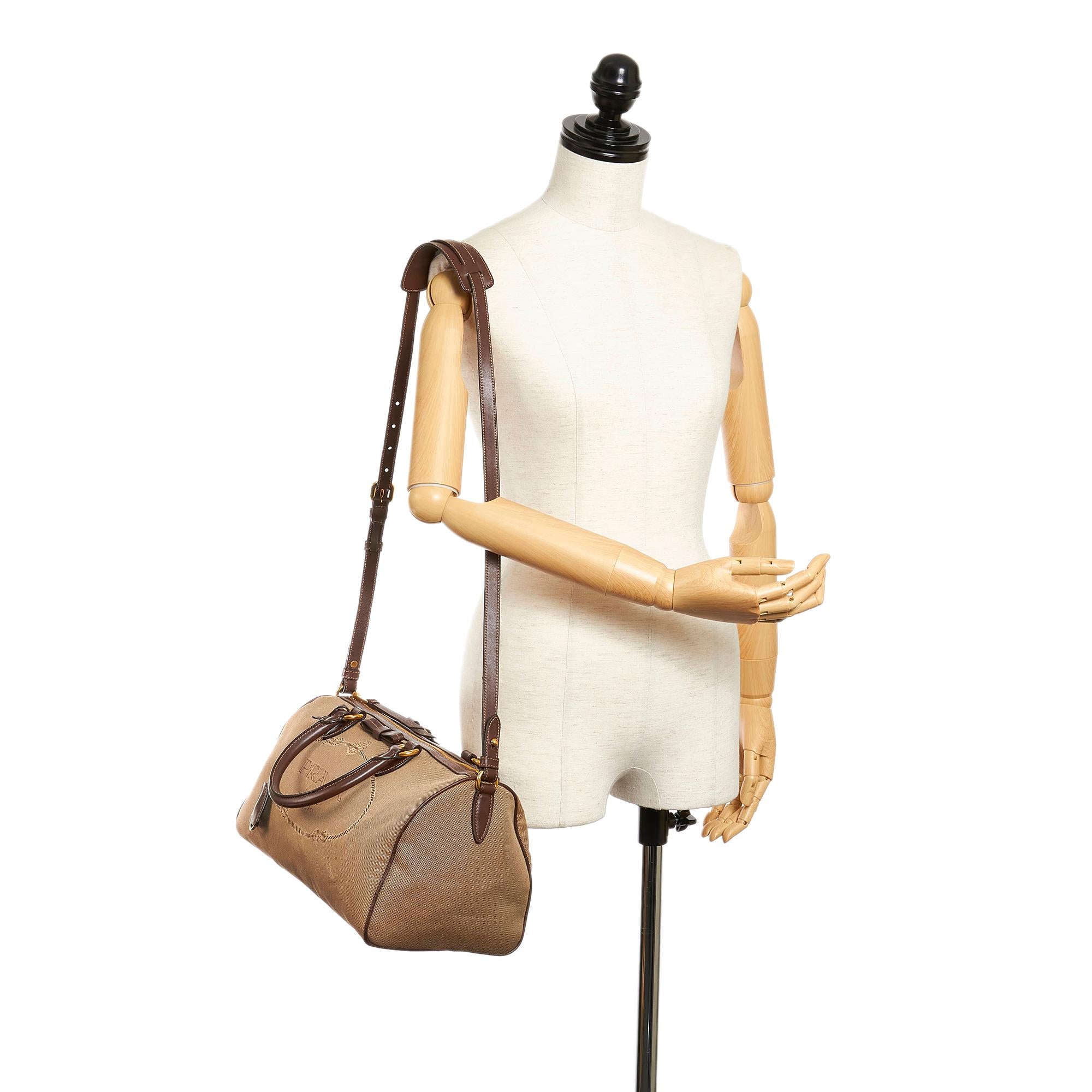 Prada Canapa Logo Canvas Boston Bag (SHG-31446)