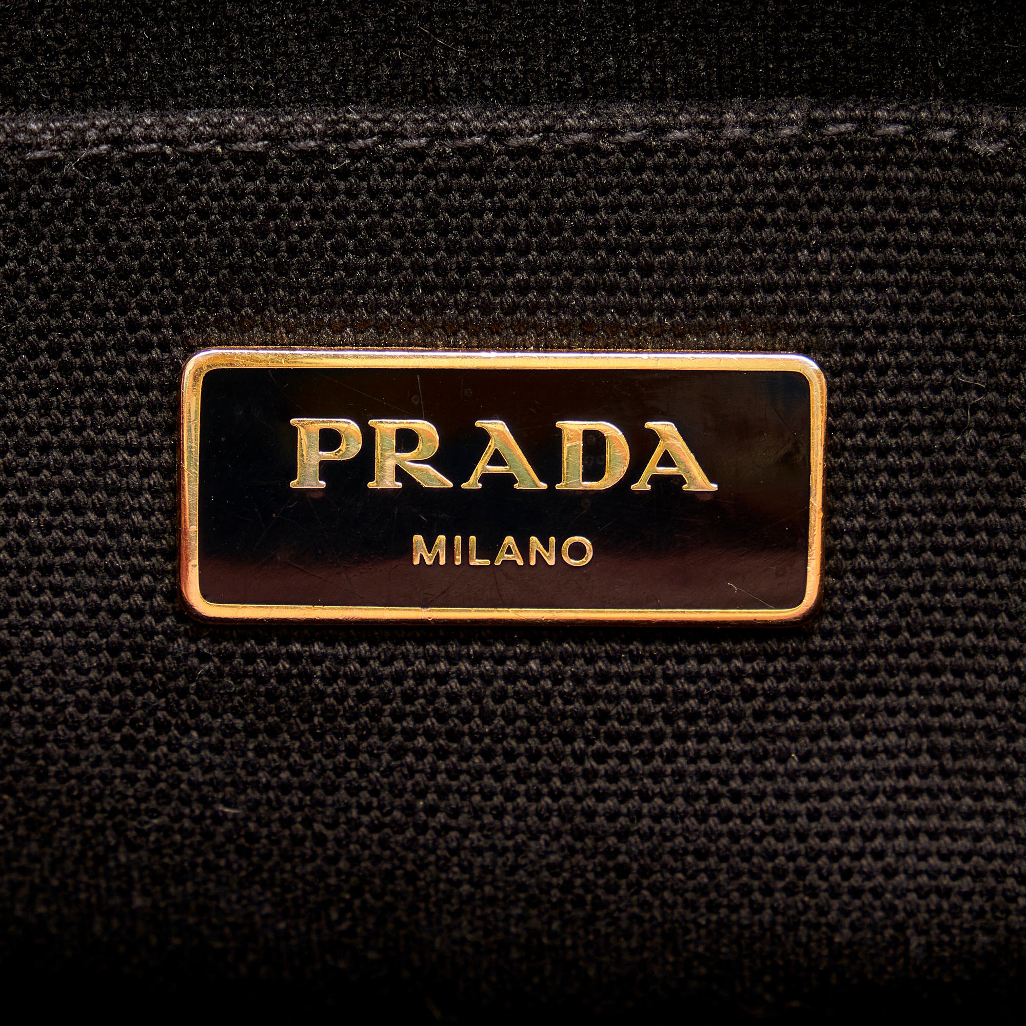 Prada Canapa Logo Canvas Satchel (SHG-24822)