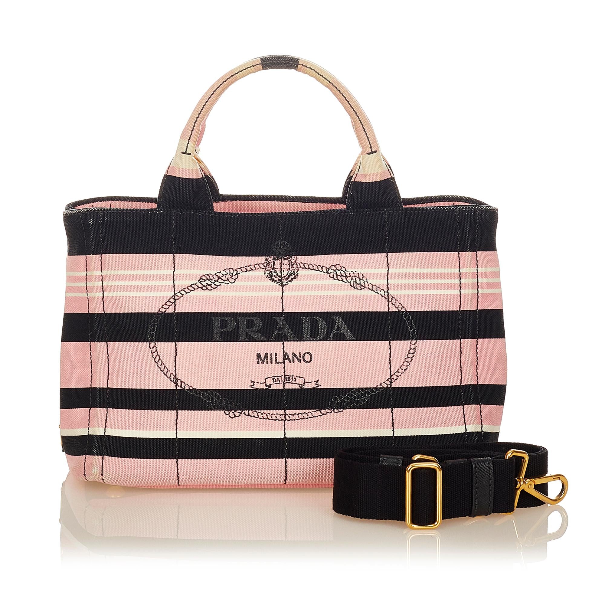 Prada Canapa Logo Canvas Satchel (SHG-24822)