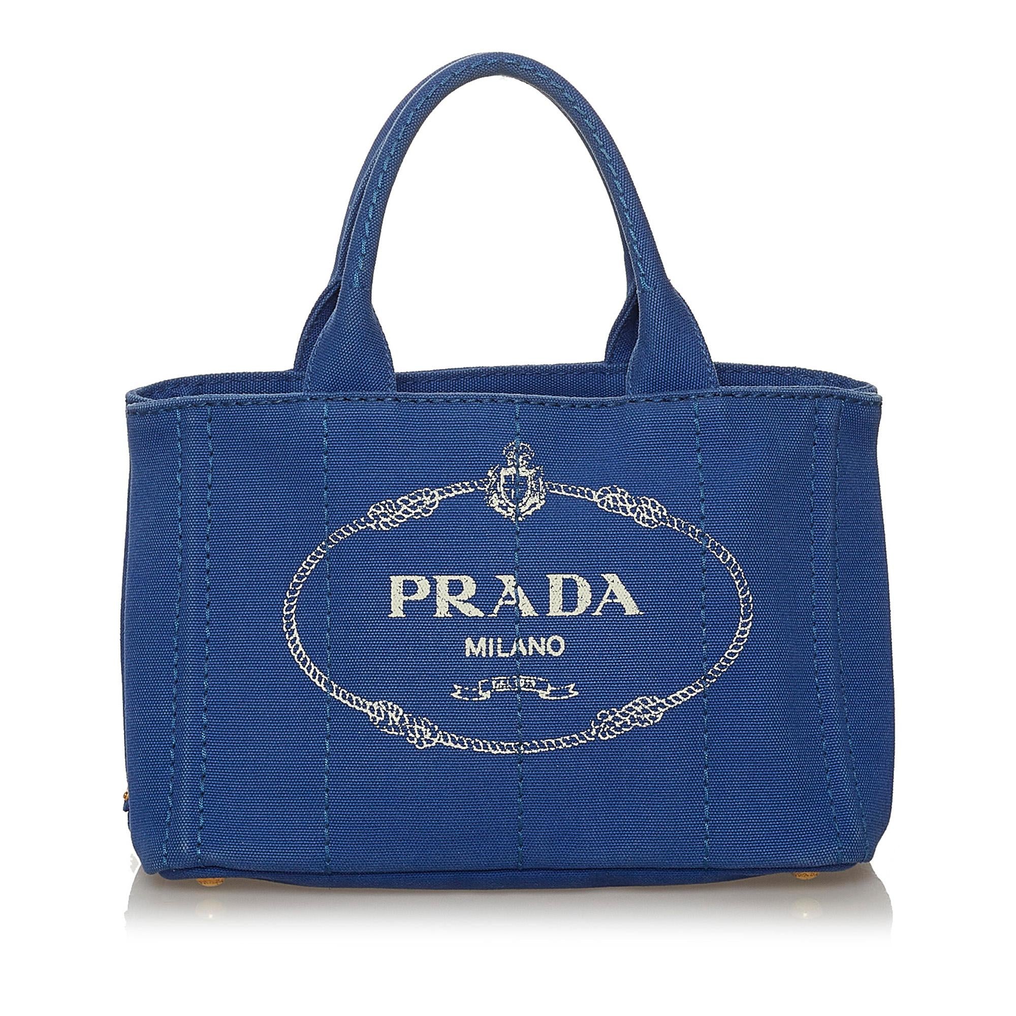 Prada Canapa Logo Canvas Satchel (SHG-29160)