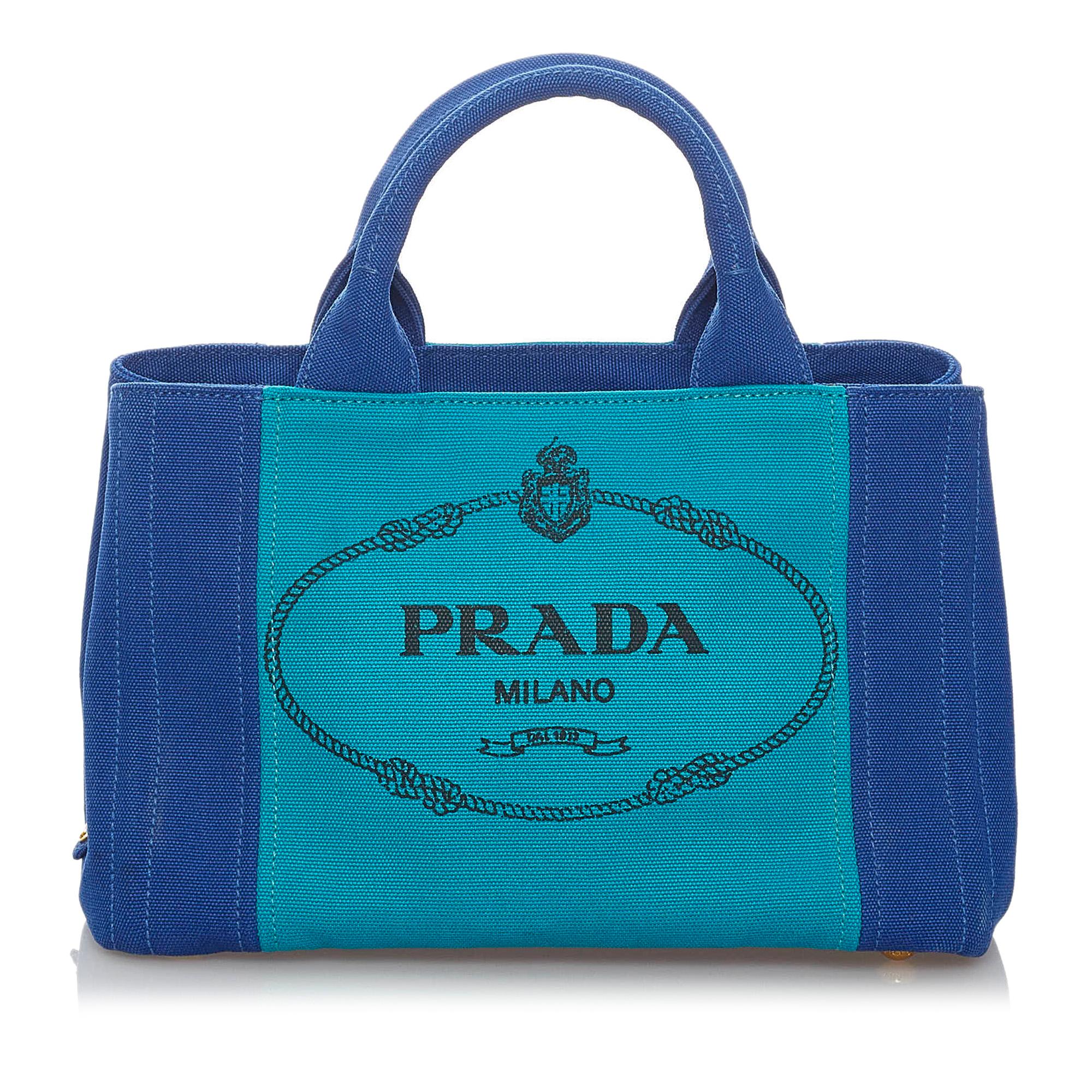 Prada Canapa Logo Canvas Satchel (SHG-29663)