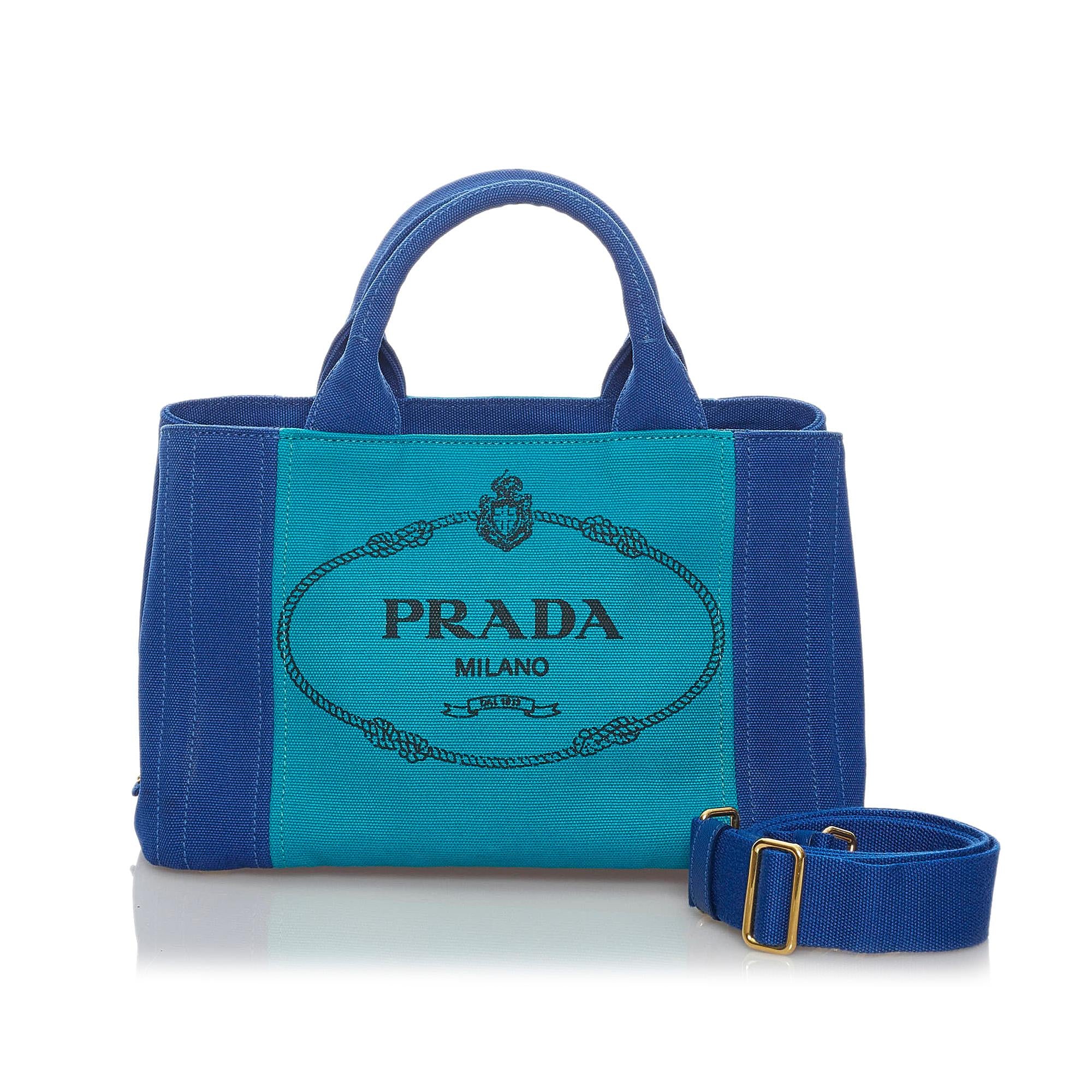 Prada Canapa Logo Canvas Satchel (SHG-29663)