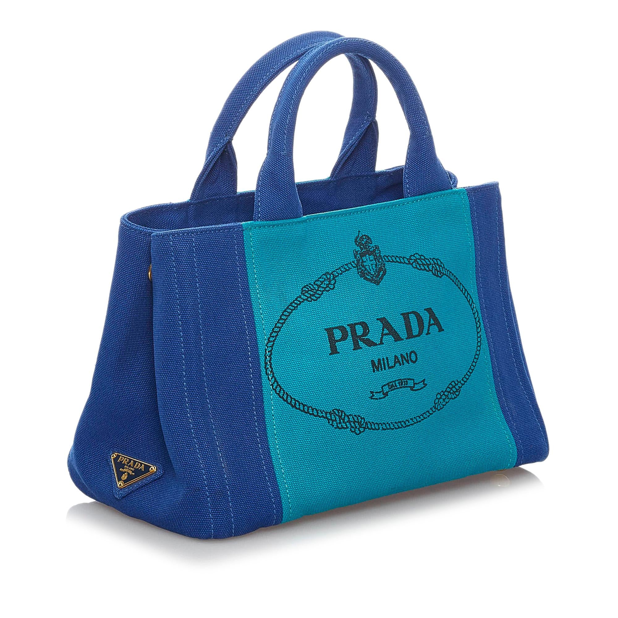 Prada Canapa Logo Canvas Satchel (SHG-29663)