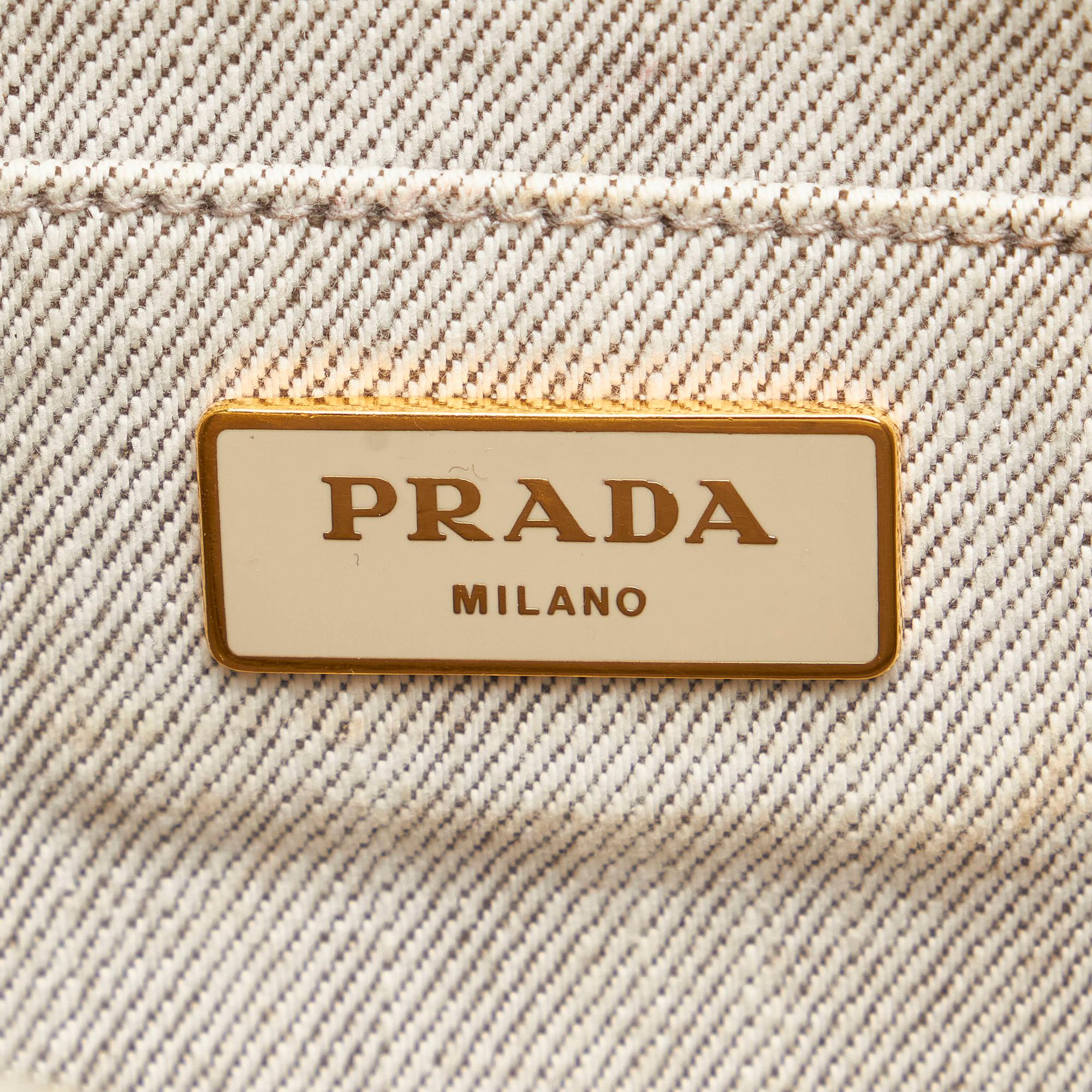 Prada Canapa Logo Canvas Satchel (SHG-29742)