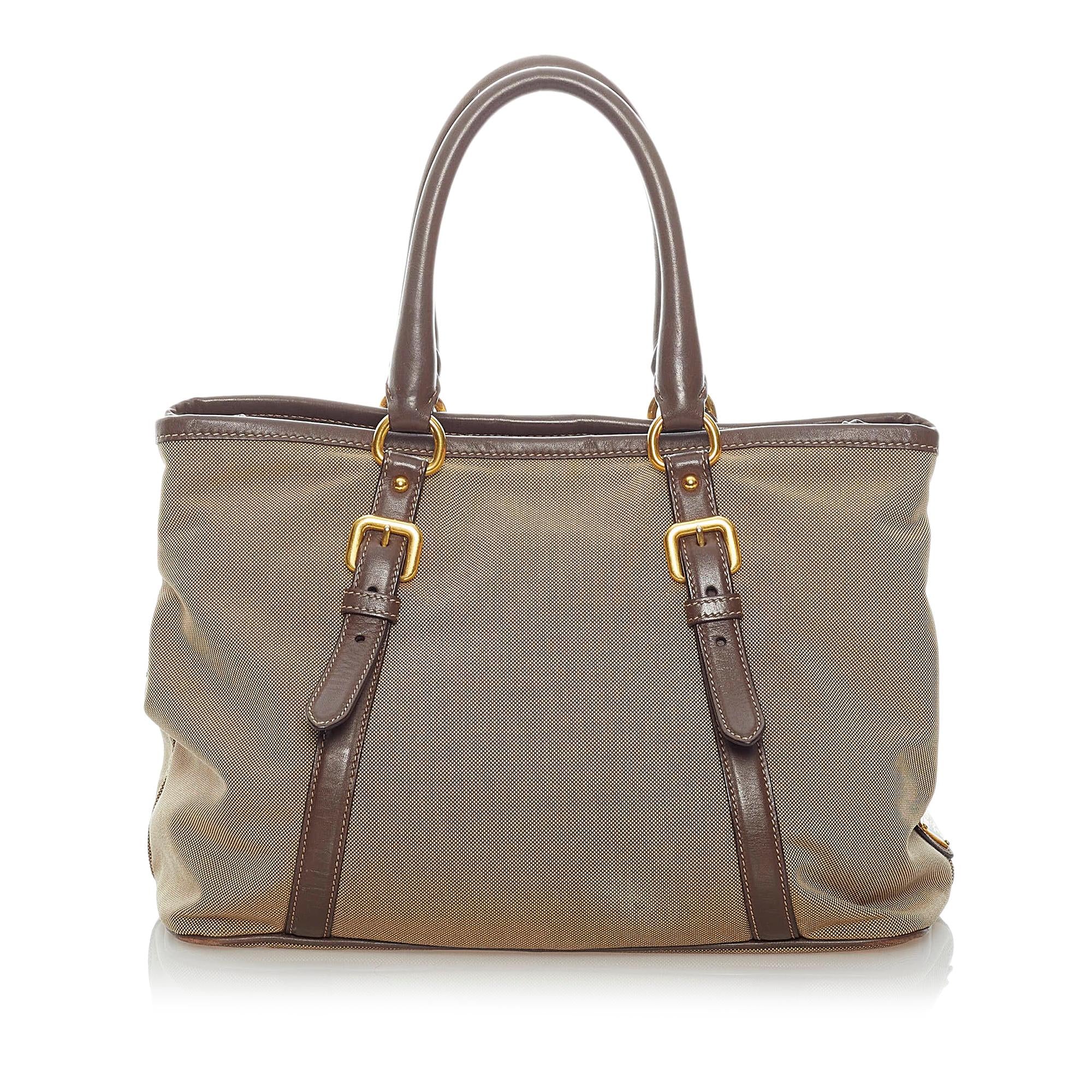 Prada Canapa Logo Canvas Satchel (SHG-31615)