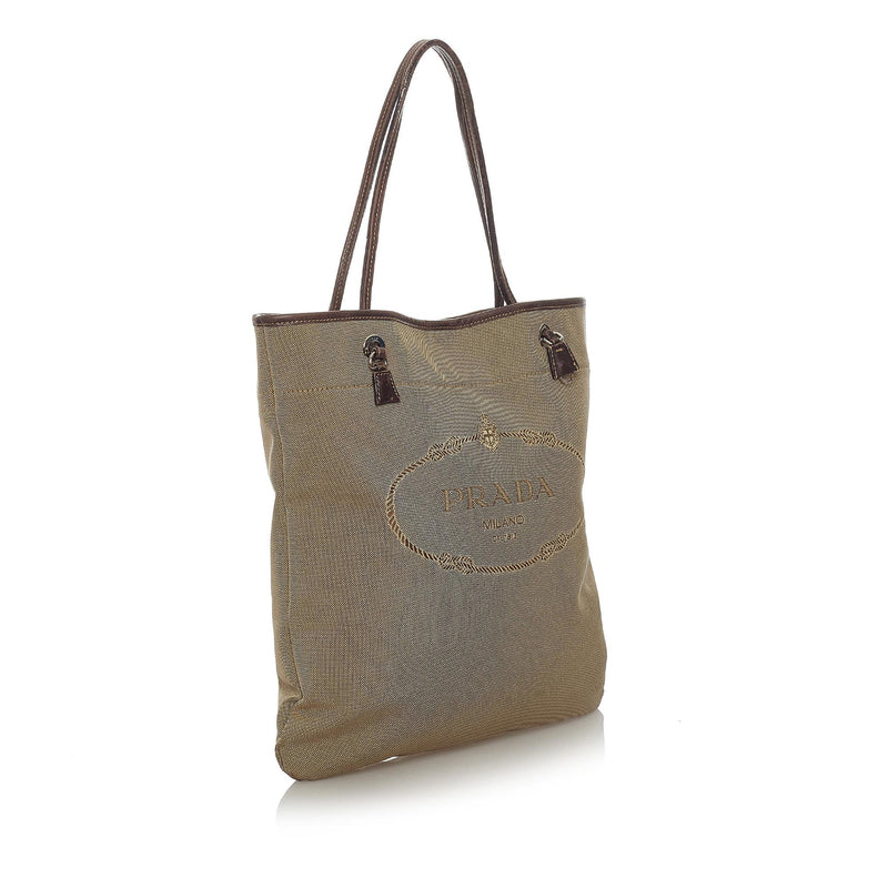 Prada Canapa Logo Canvas Tote Bag (SHG-28733)