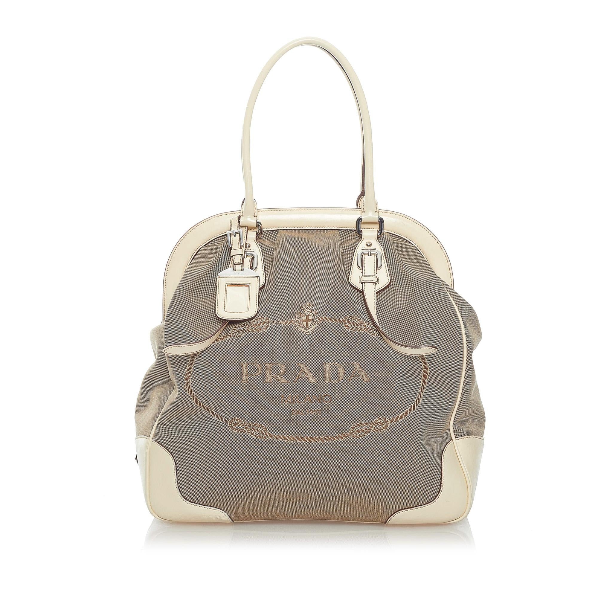 Prada Canapa Logo Canvas Tote Bag (SHG-32200)