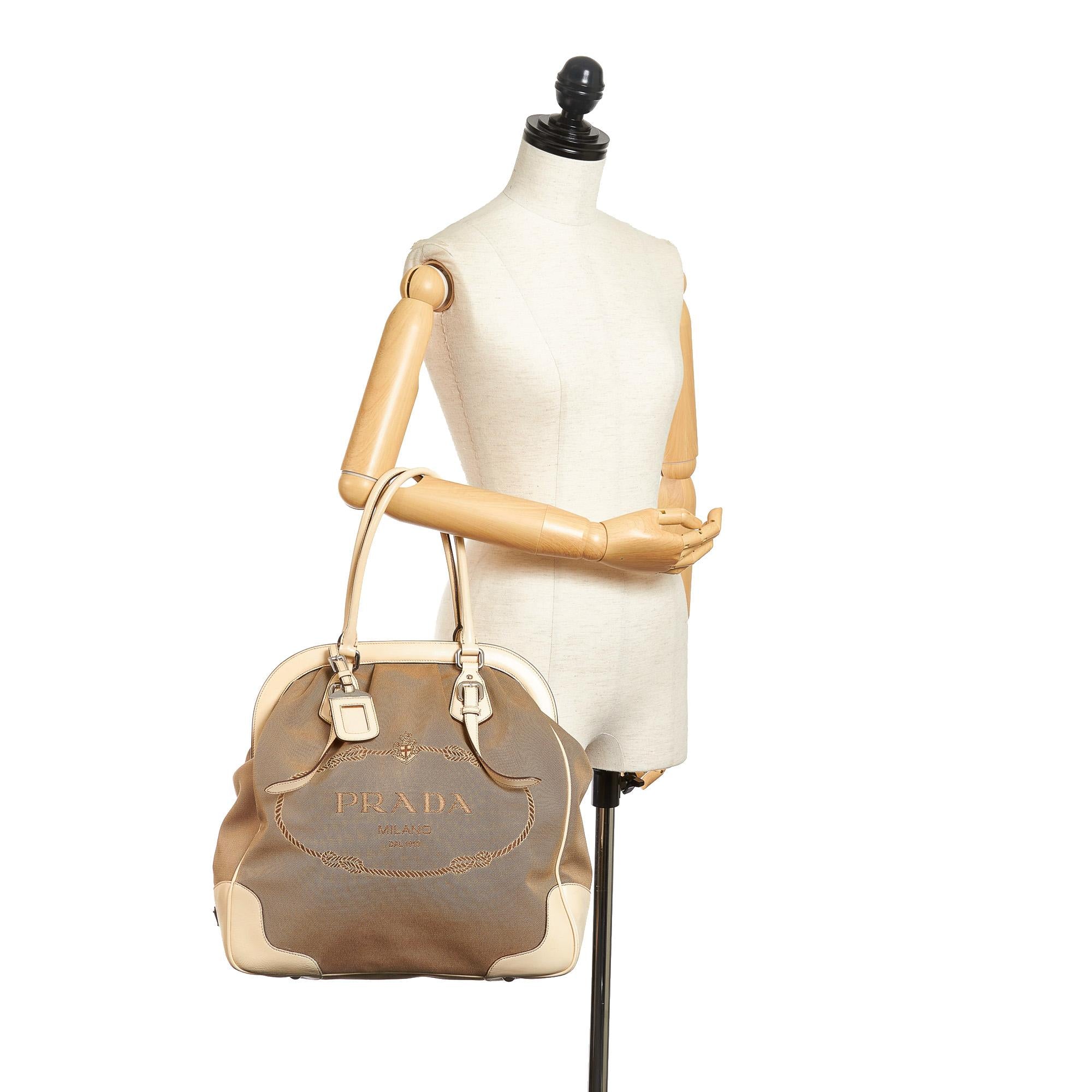 Prada Canapa Logo Canvas Tote Bag (SHG-32200)