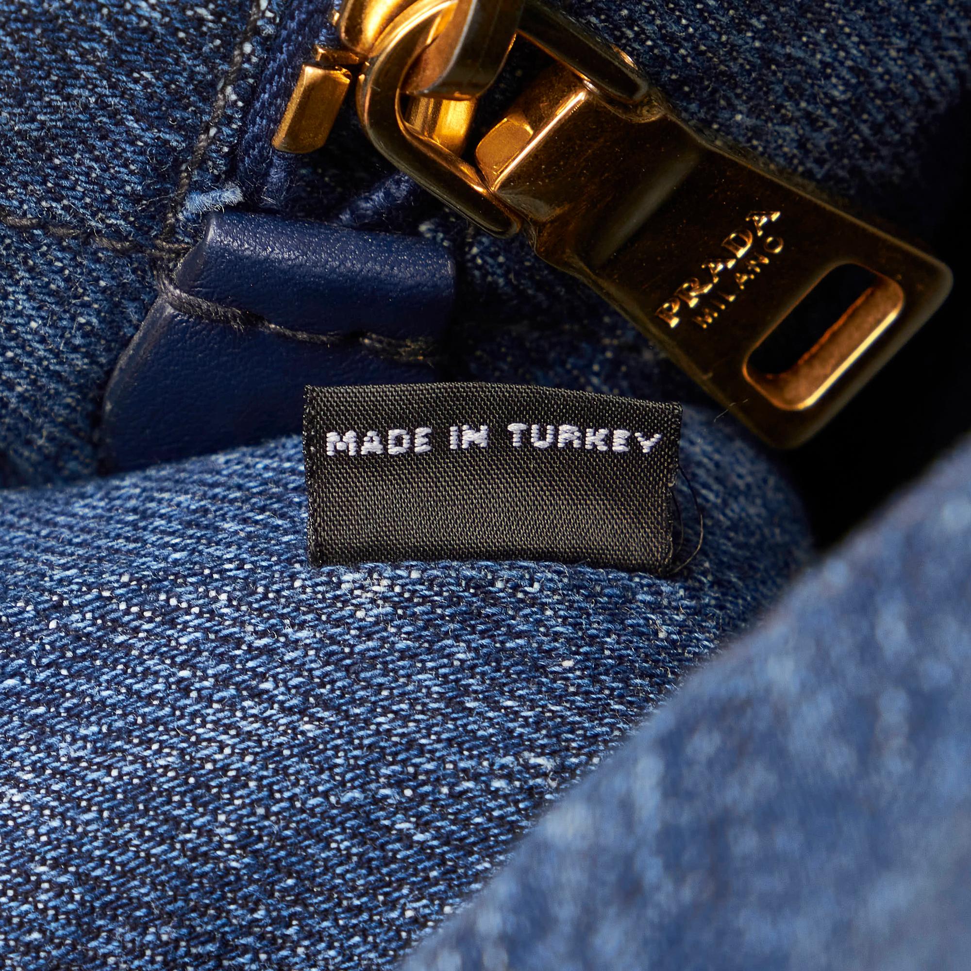 Prada Canapa Logo Denim Handbag (SHG-32657)