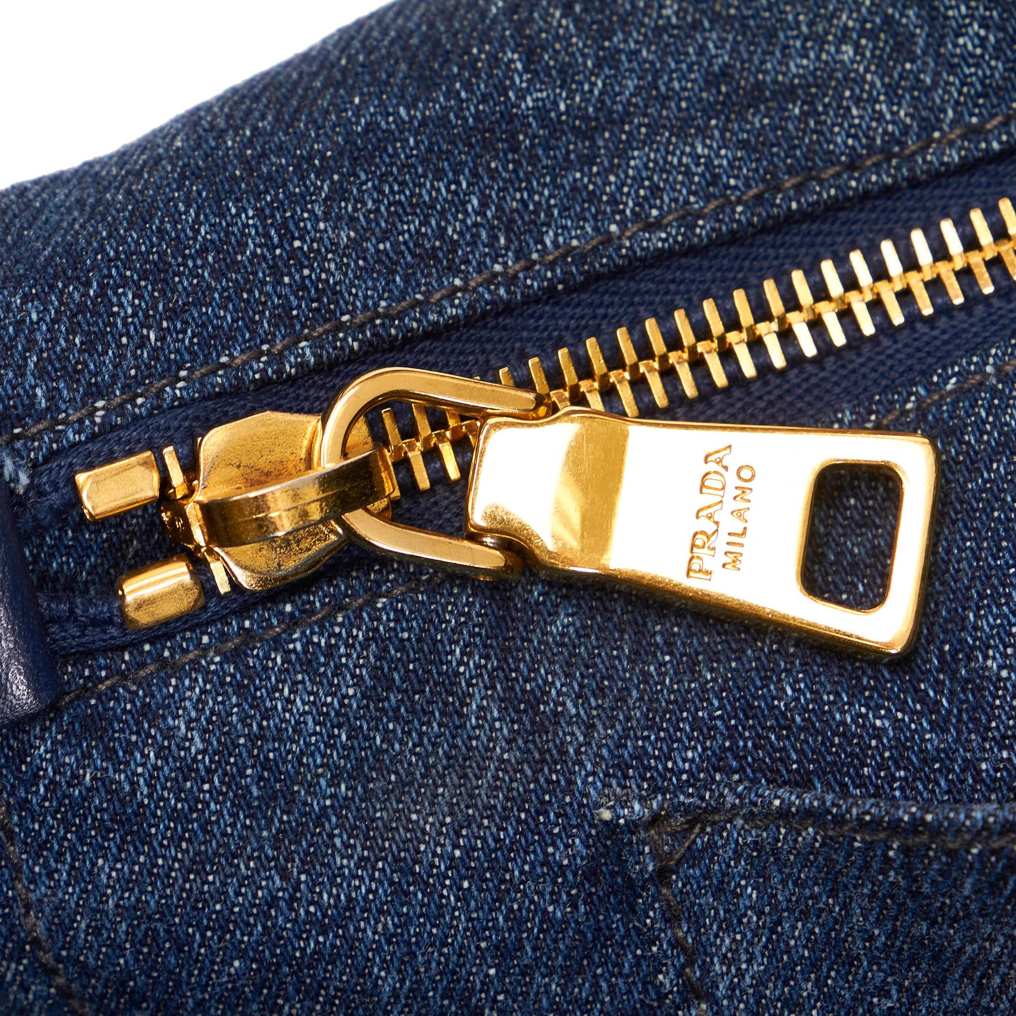 Prada Canapa Logo Denim Handbag (SHG-32657)