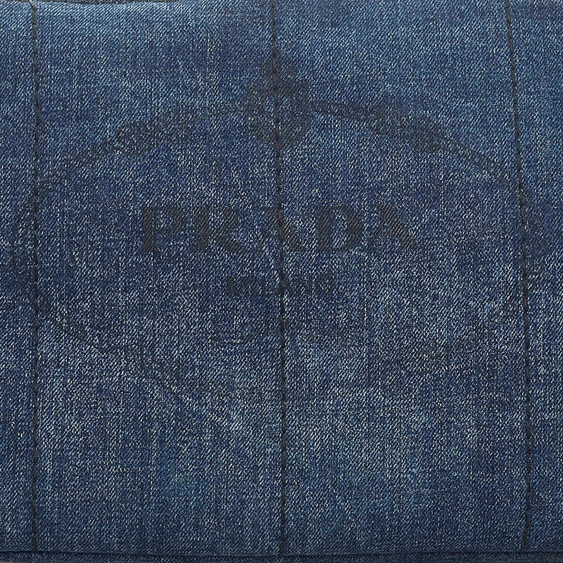Prada Canapa Logo Denim Handbag (SHG-33176)