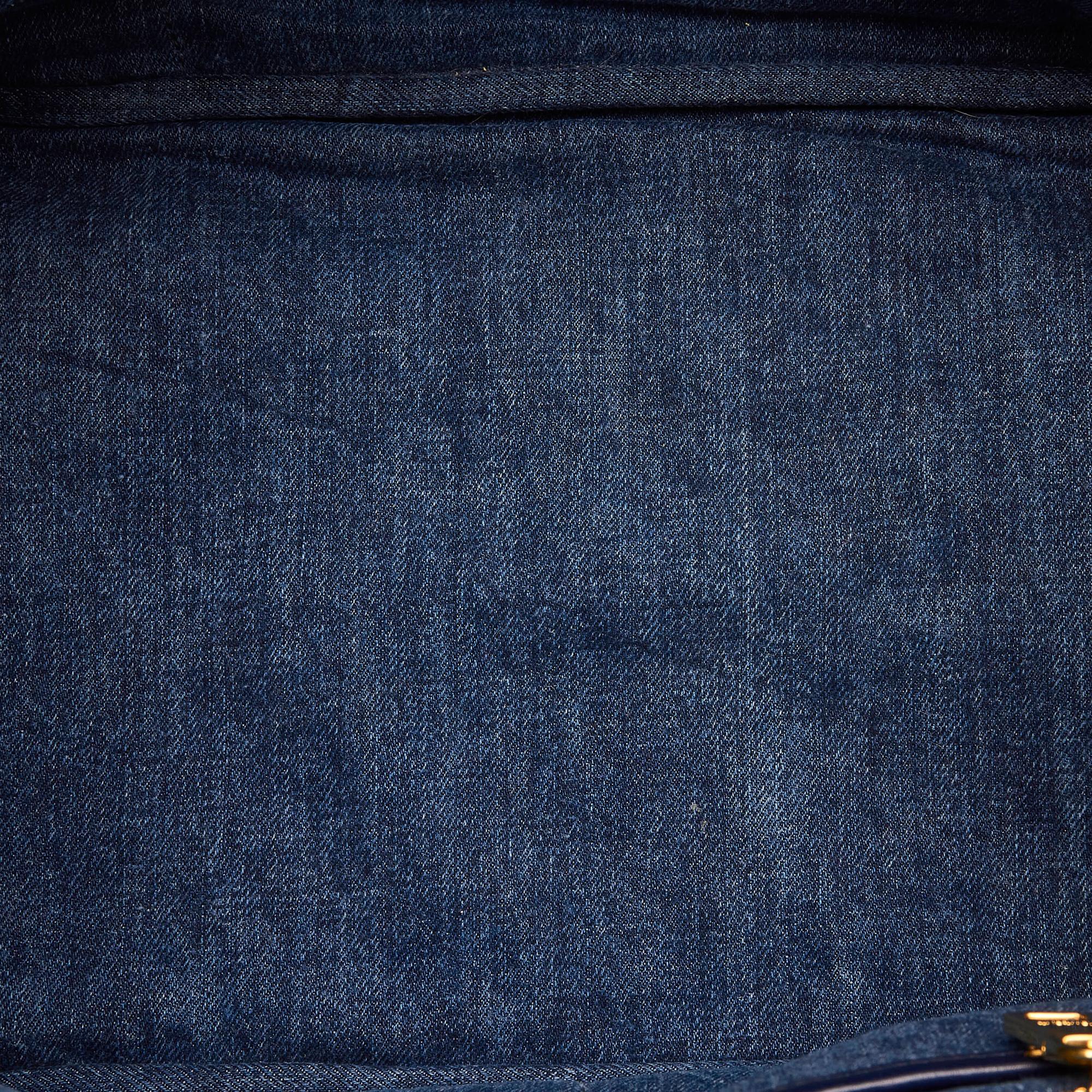 Prada Canapa Logo Denim Handbag (SHG-33176)