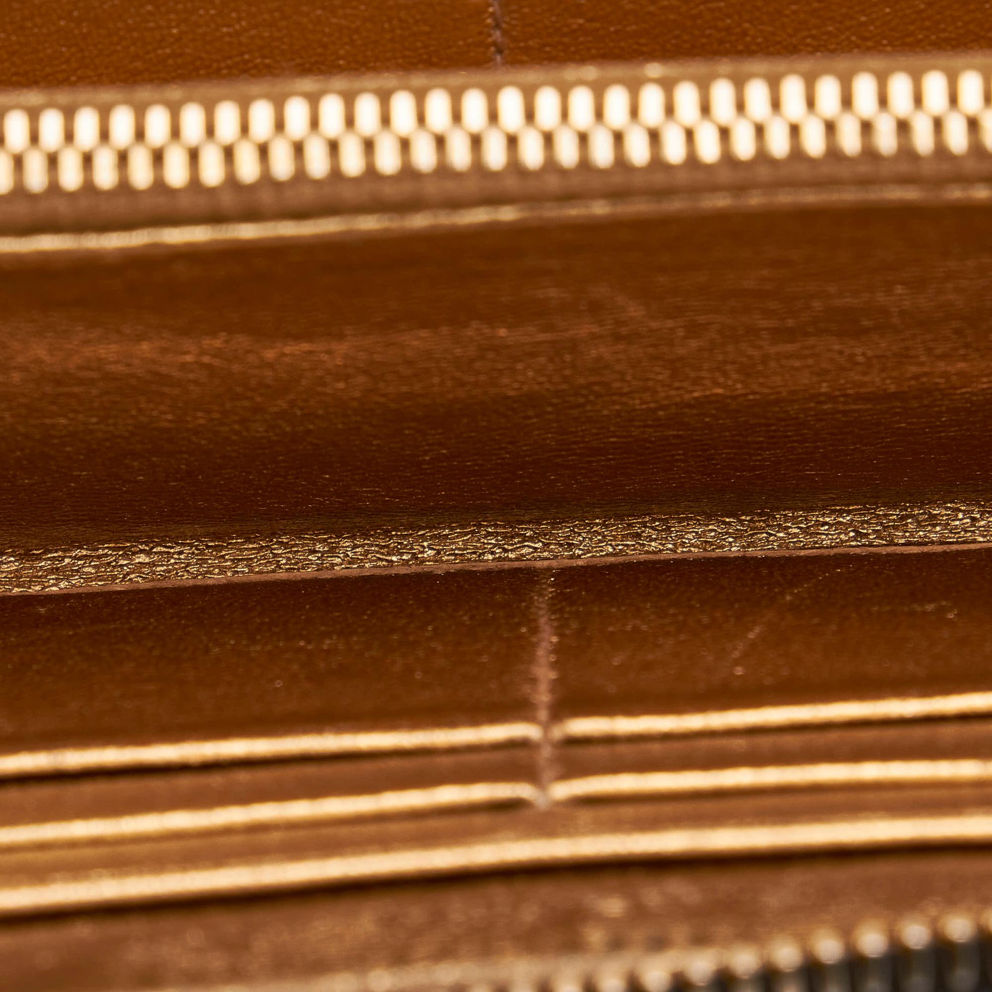 Prada Canapa Logo Patent Leather Zip Around Wallet (SHG-32772)