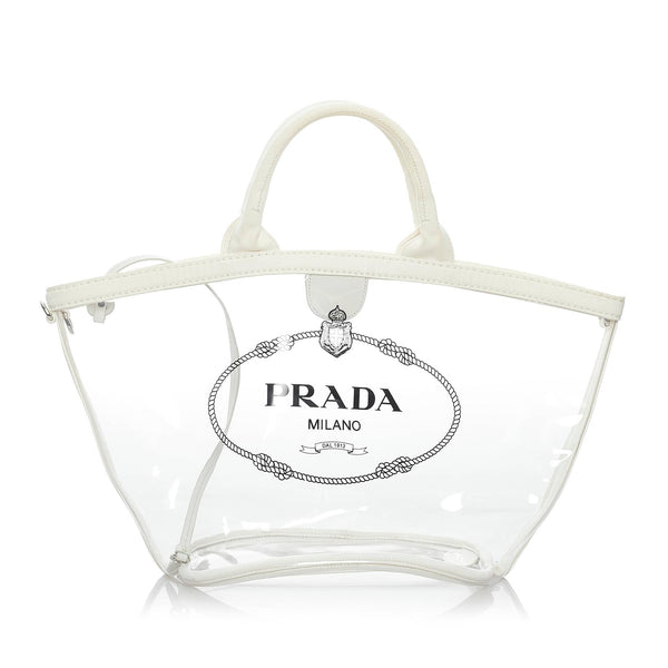 Prada Canapa Logo Vinyl Handbag (SHG-29931)