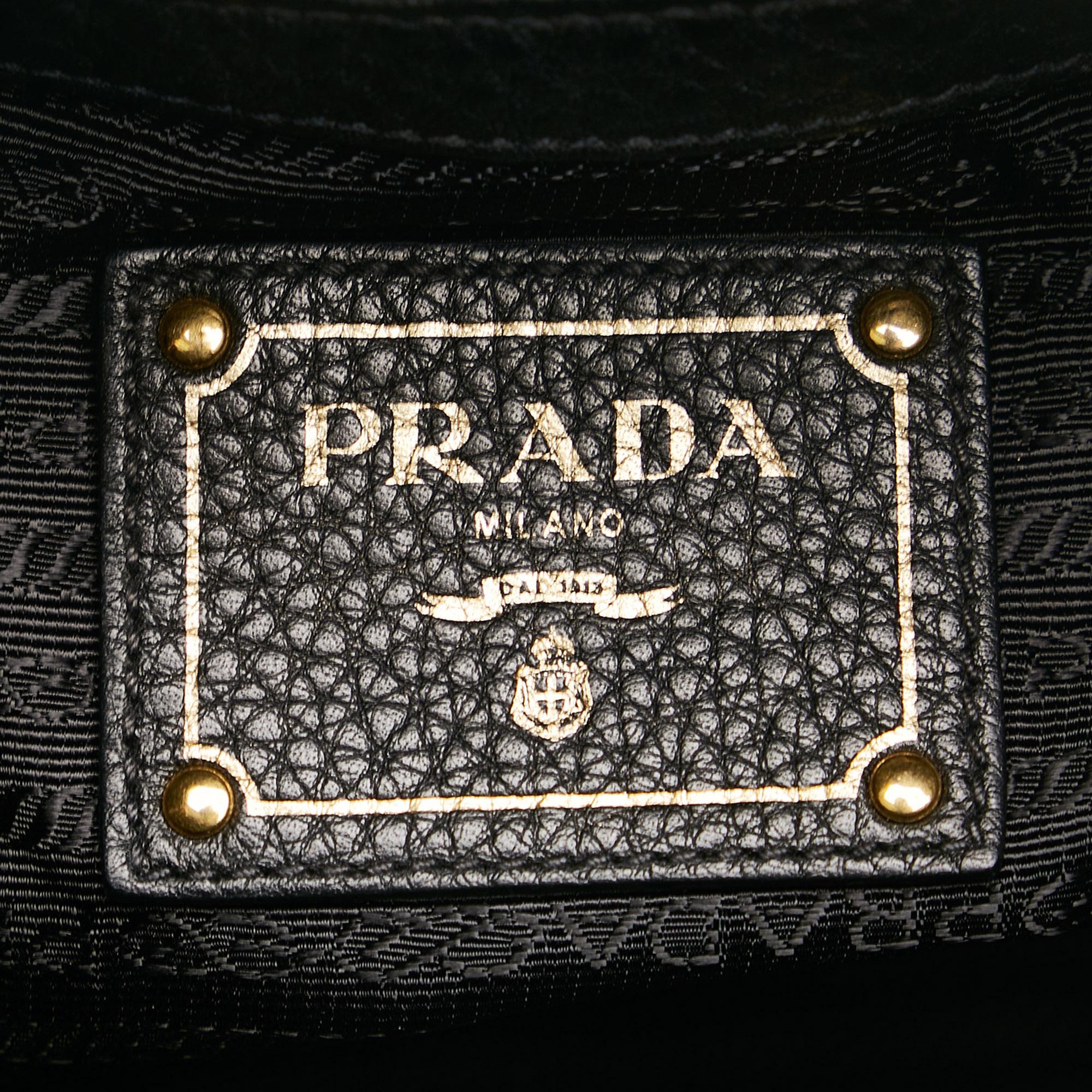 Prada Canapa Logo Vitello Phenix Shoulder Bag (SHG-35361)