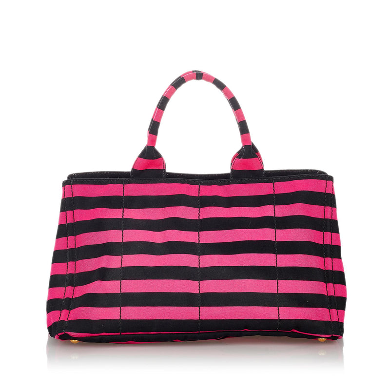 Prada Canapa Righe Stripe Tote Bag (SHG-27071) – LuxeDH