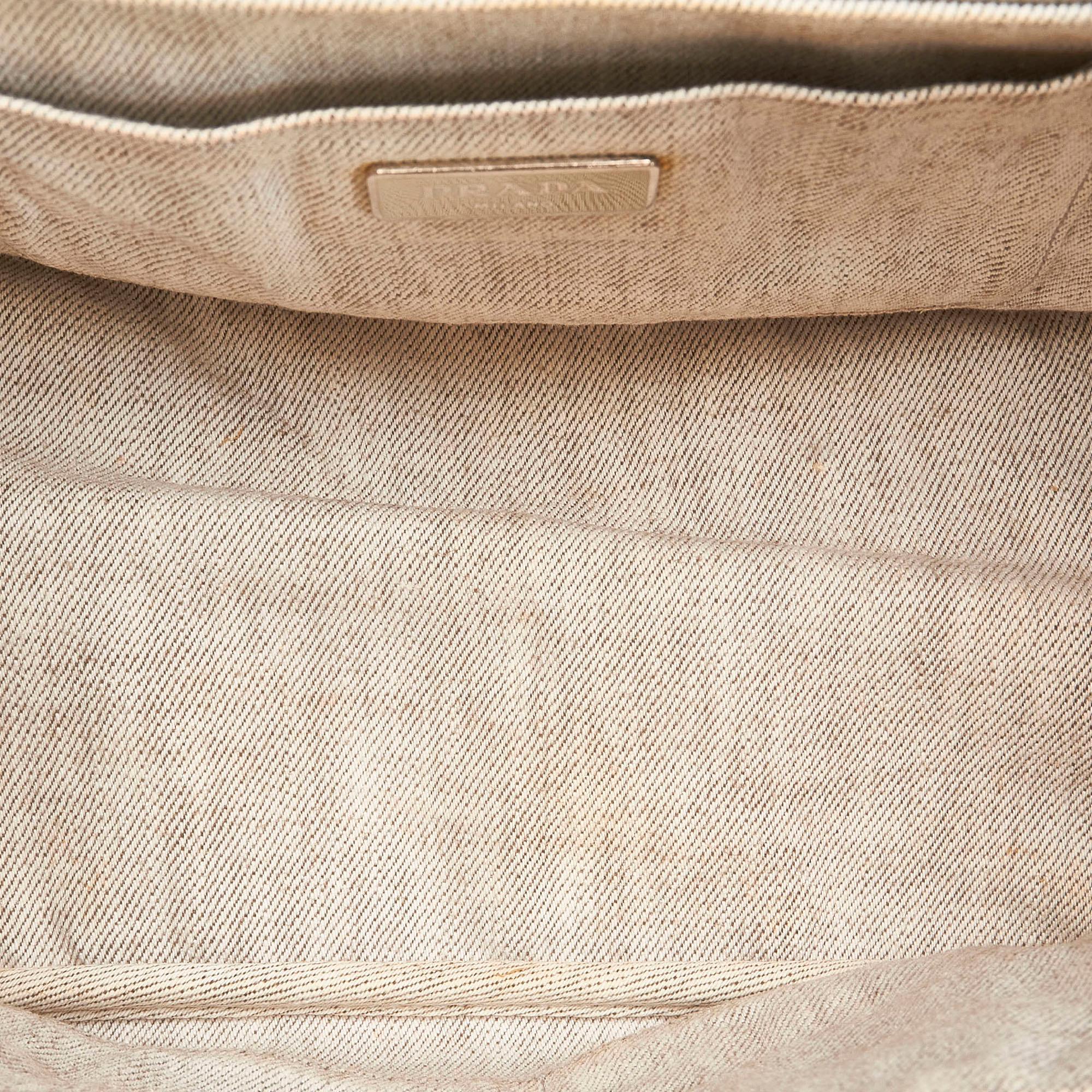 Prada Canapa Studded Canvas Satchel (SHG-28199)