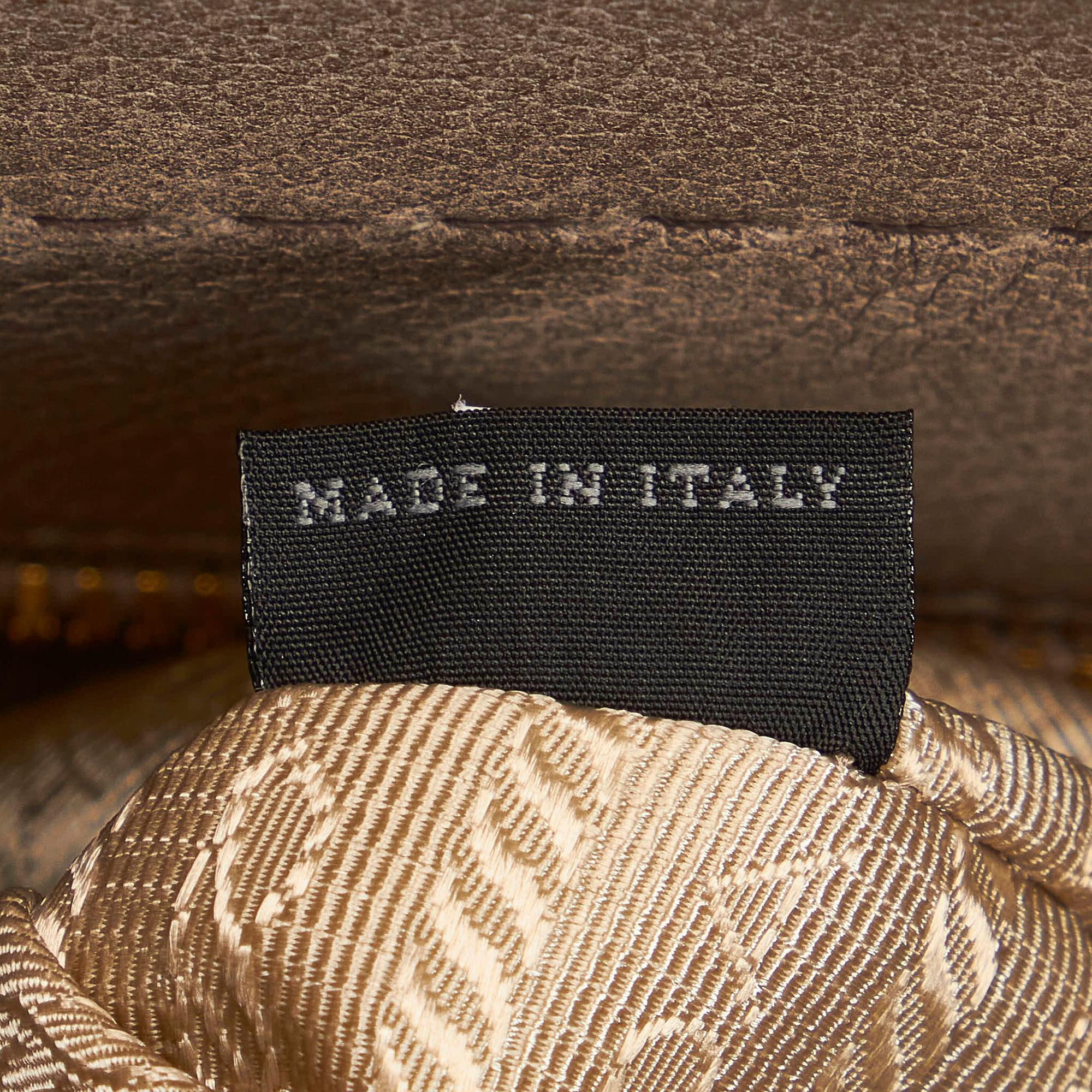 Prada Cervo Antik Frame Leather Satchel (SHG-32425)