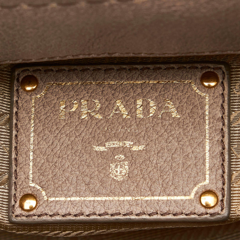 Prada Cervo Antik Frame Leather Satchel (SHG-32425)