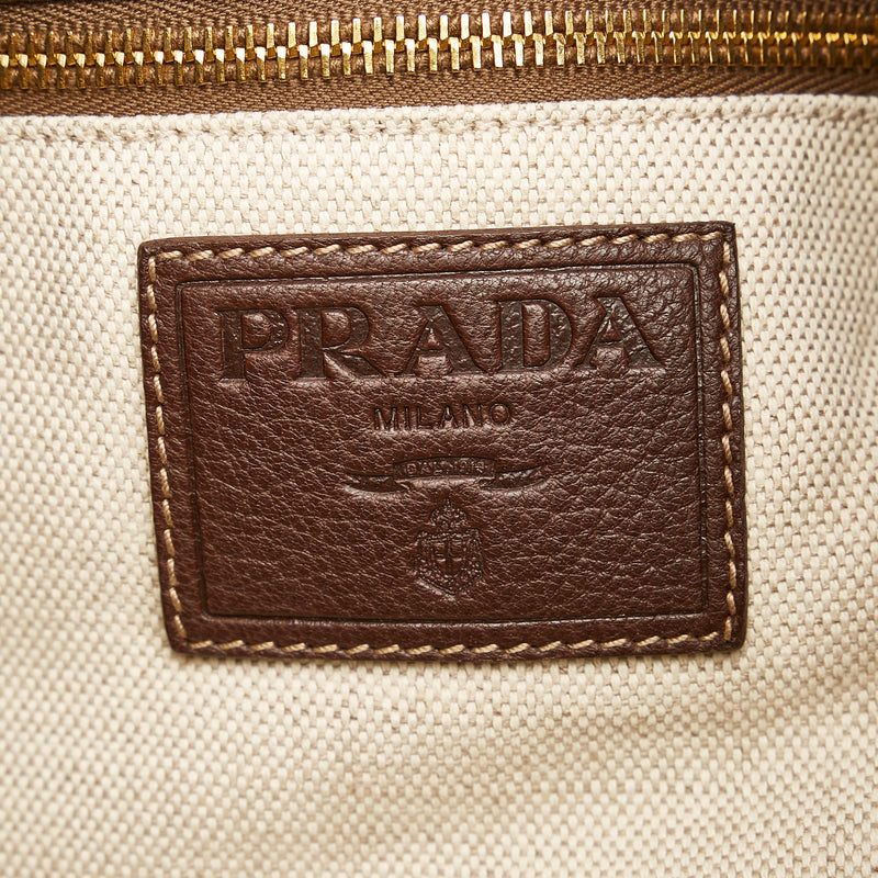 Prada Cervo Drawstring Leather Tote (SHG-37104)